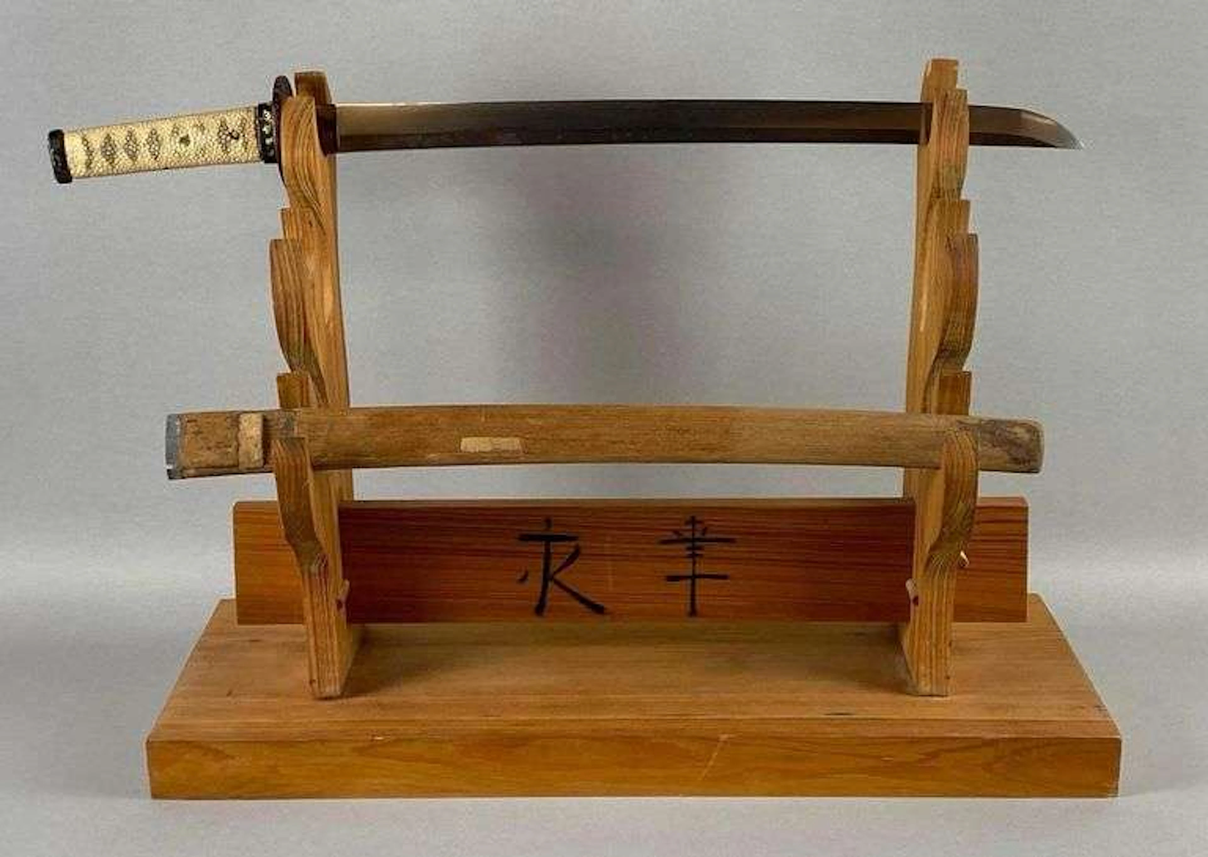 Antique Japanese Wakizashi with Wood Sheath
