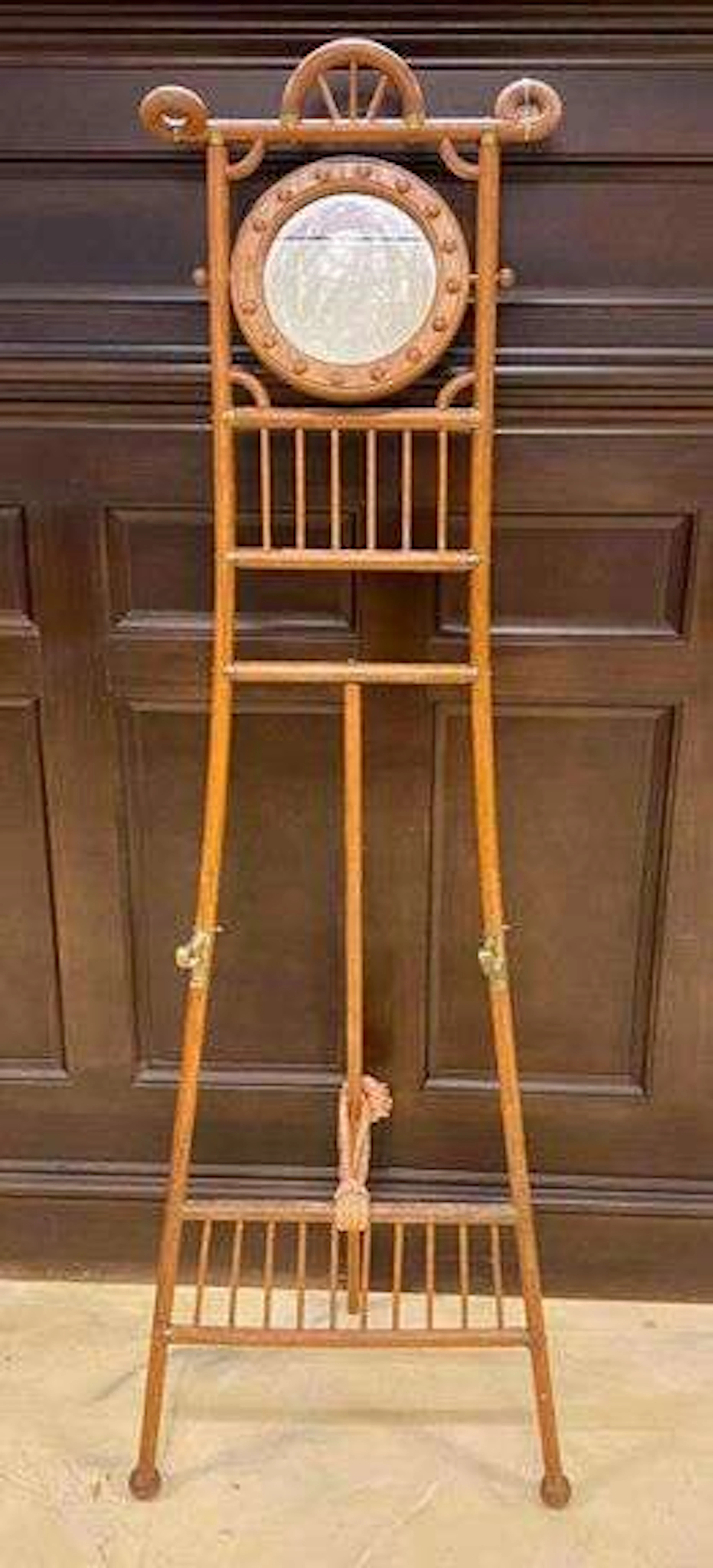 Antique Victorian Oak Stick and Ball Display Easel