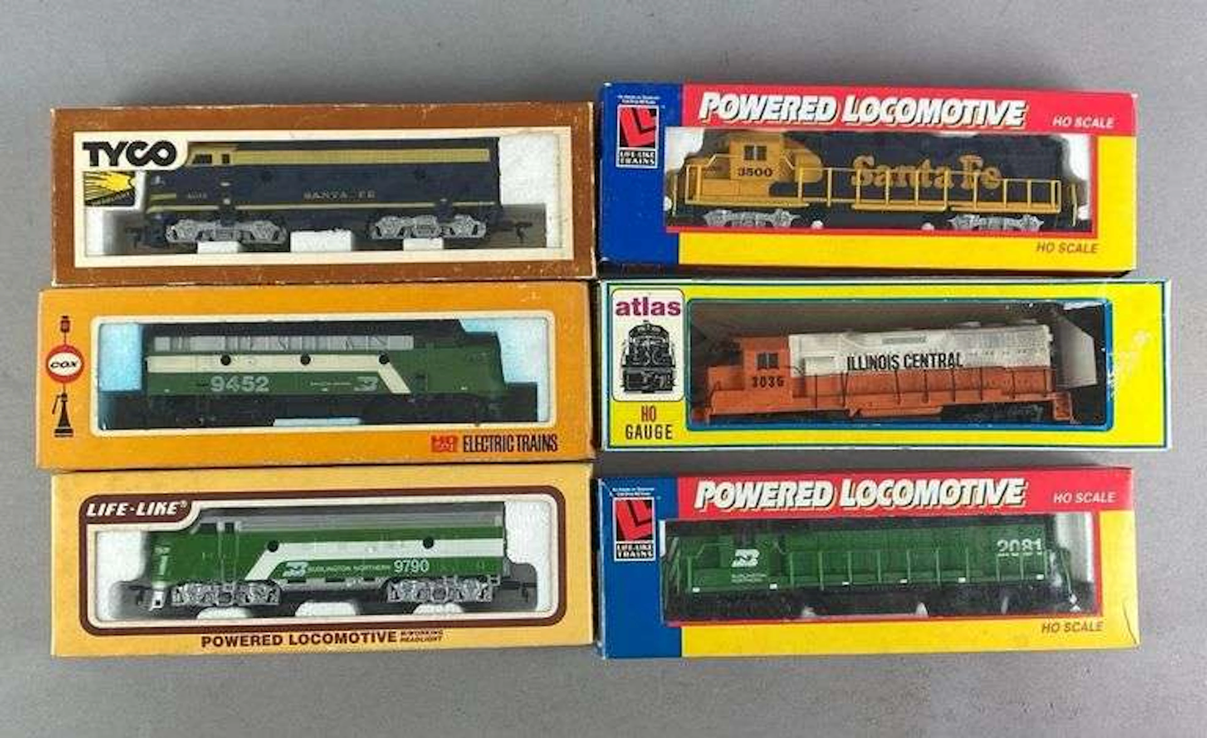 Group of HO Scale Diesel Locomotives