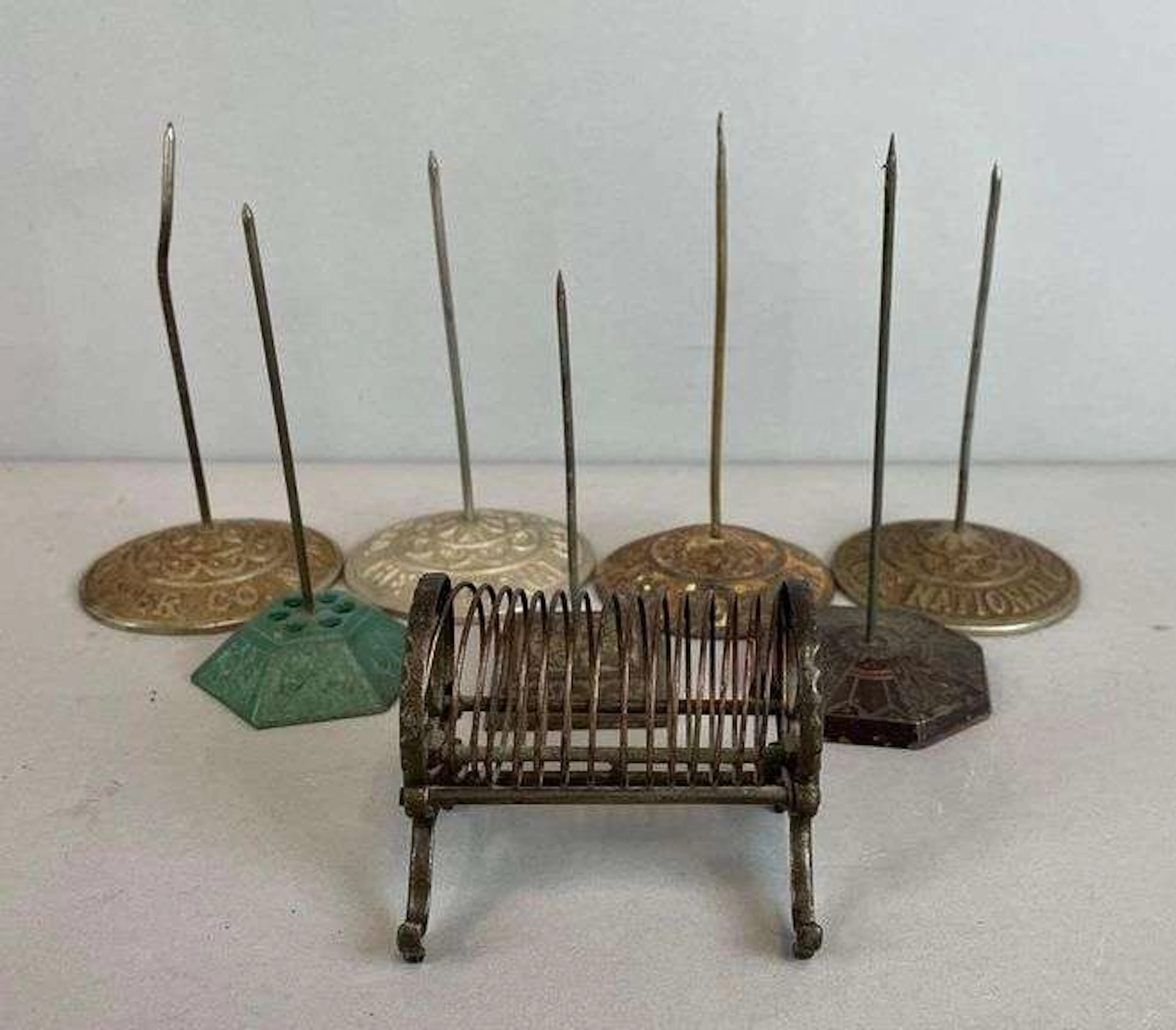 Group of Antique National Cash Register Receipt Spikes