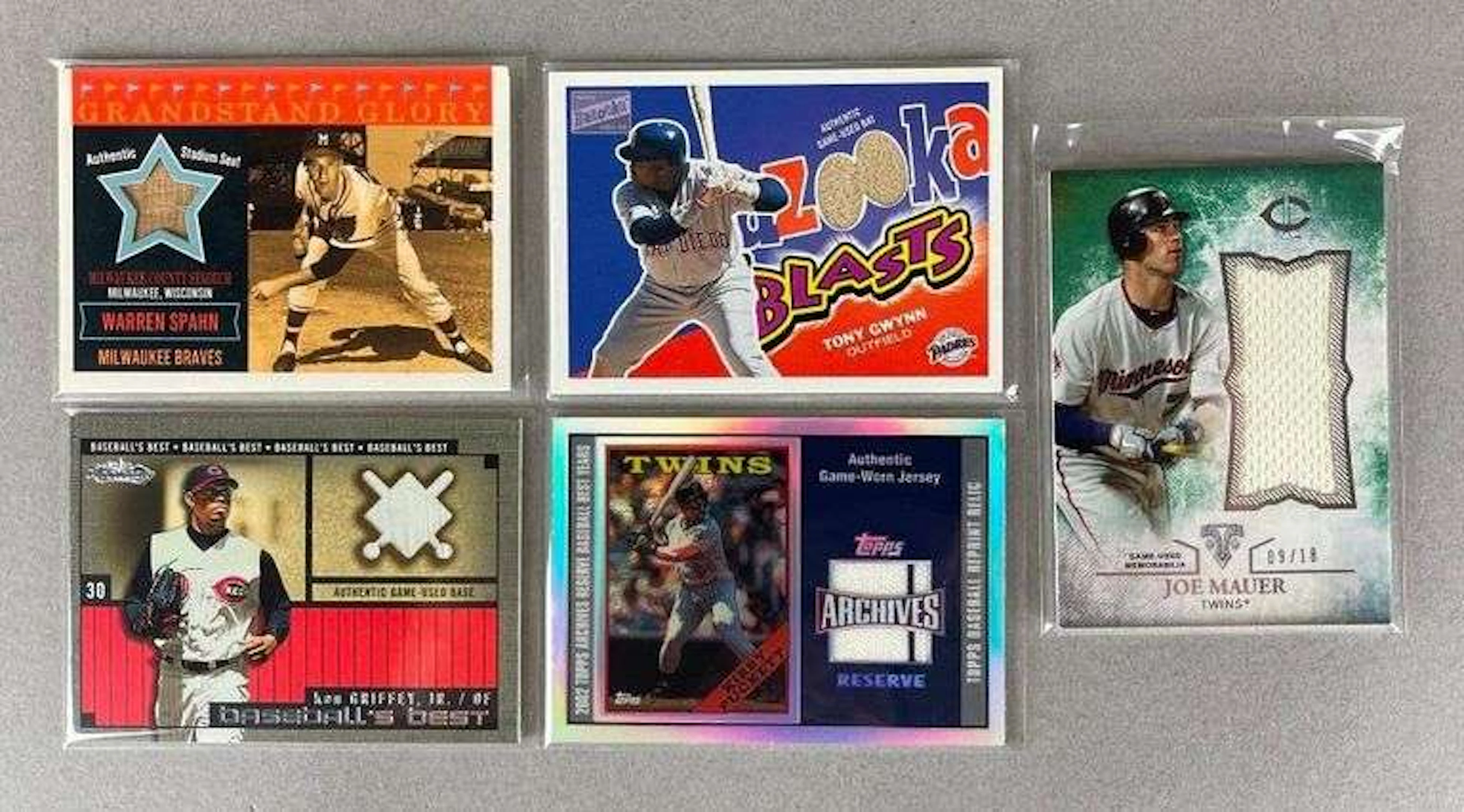 5 - 2002 - 15 Baseball HOFs Relic Jersey Cards