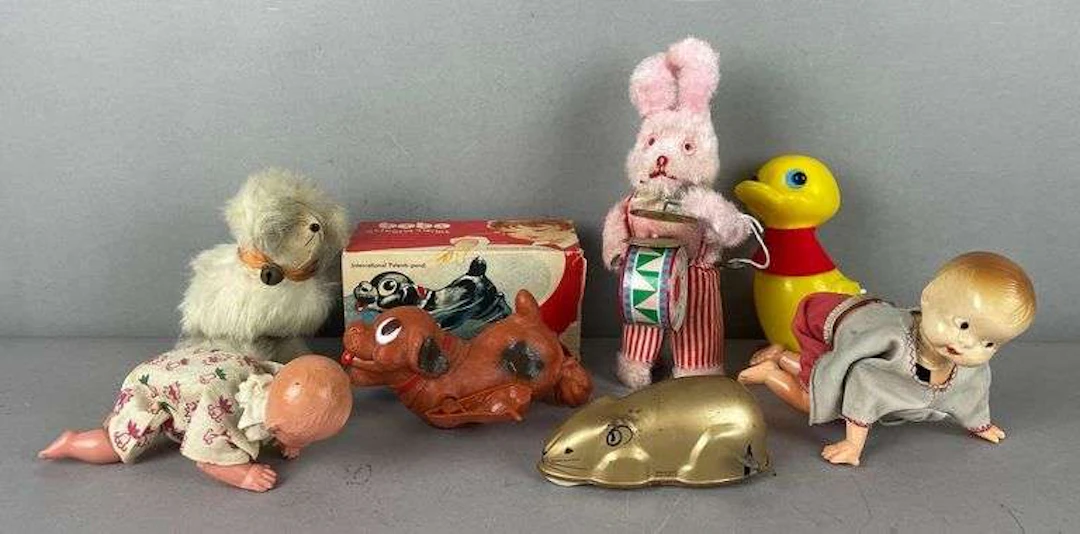 Group of Vintage Wind-Up Toys