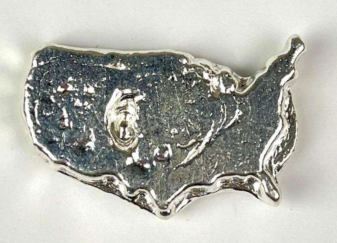 Hand Poured US Continent 2.5 oz .999 Silver Ingot/ Bar