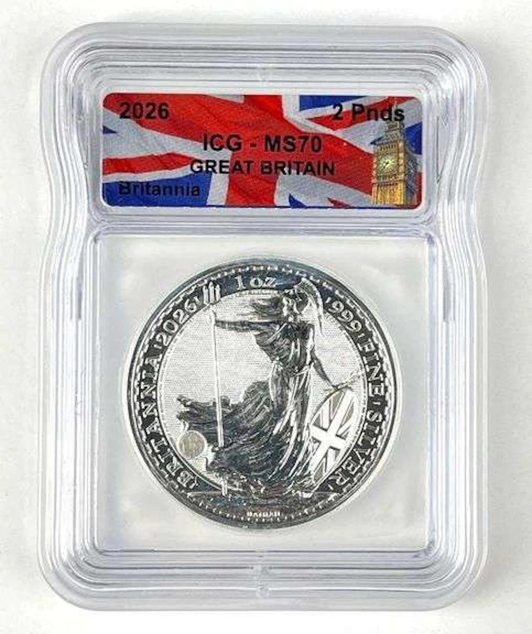 2026 Great Britain Britannia with Trident Privy 1 oz 999 Fine Silver