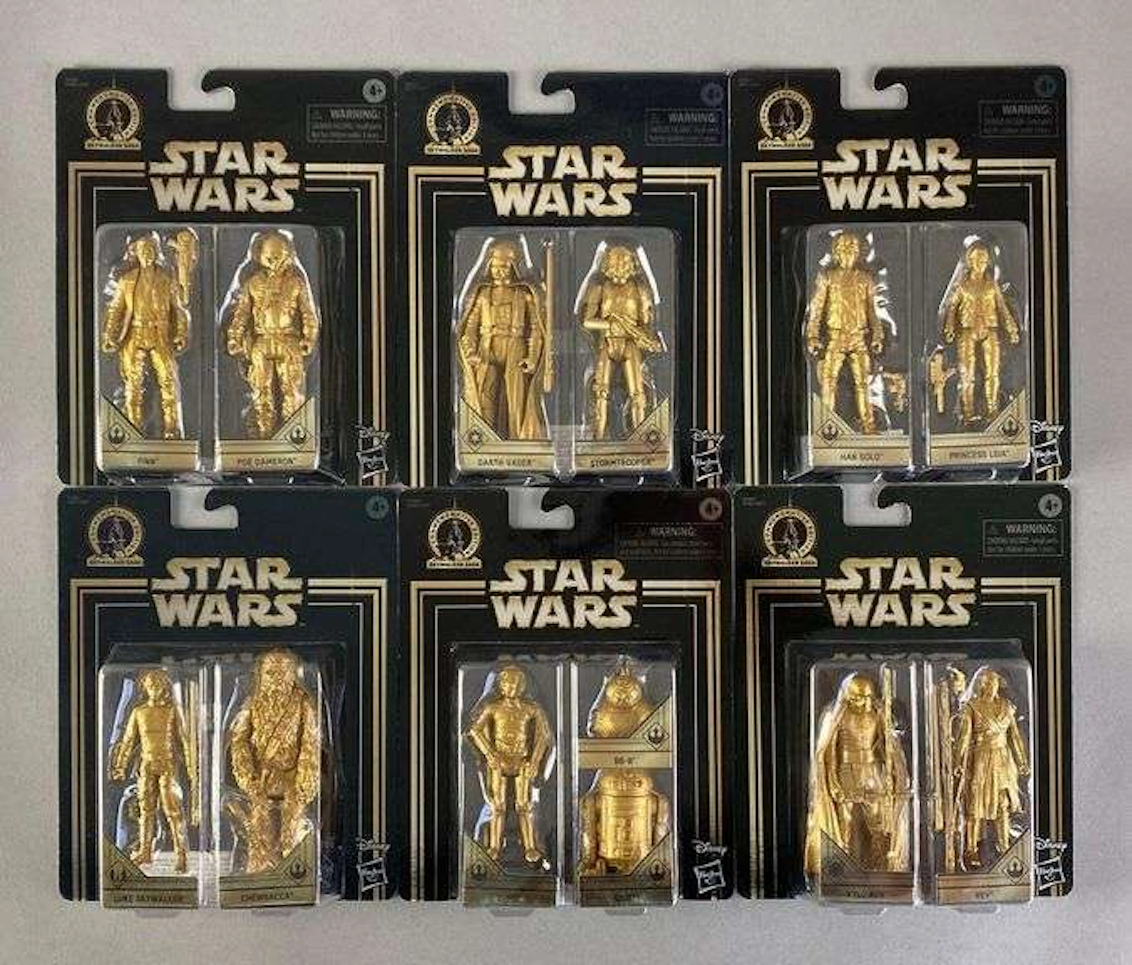 Group of 6 Hasbro Star Wars Commemorative Edition Action Figures