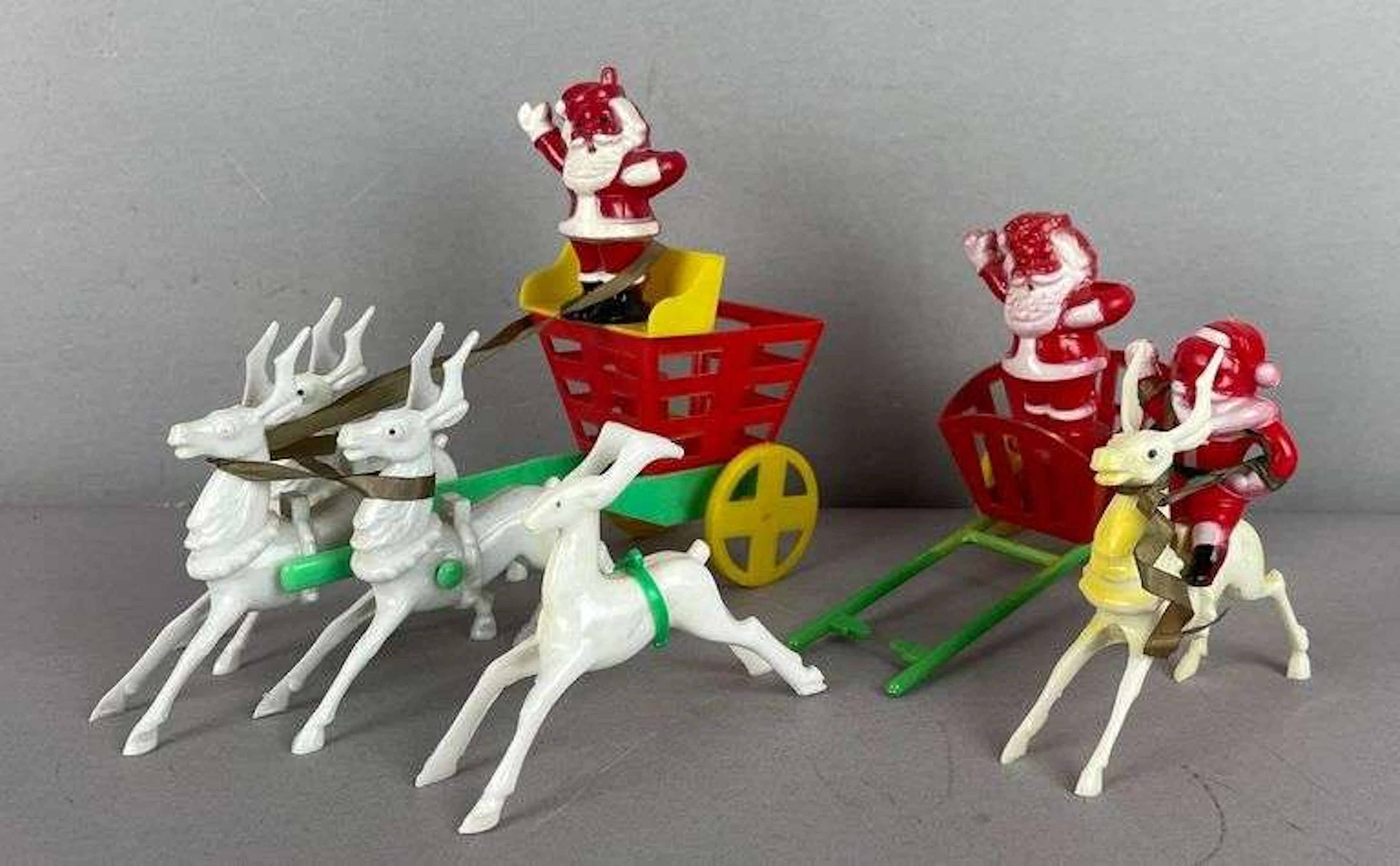 Vintage Plastic Santa Sleigh Candy Containers