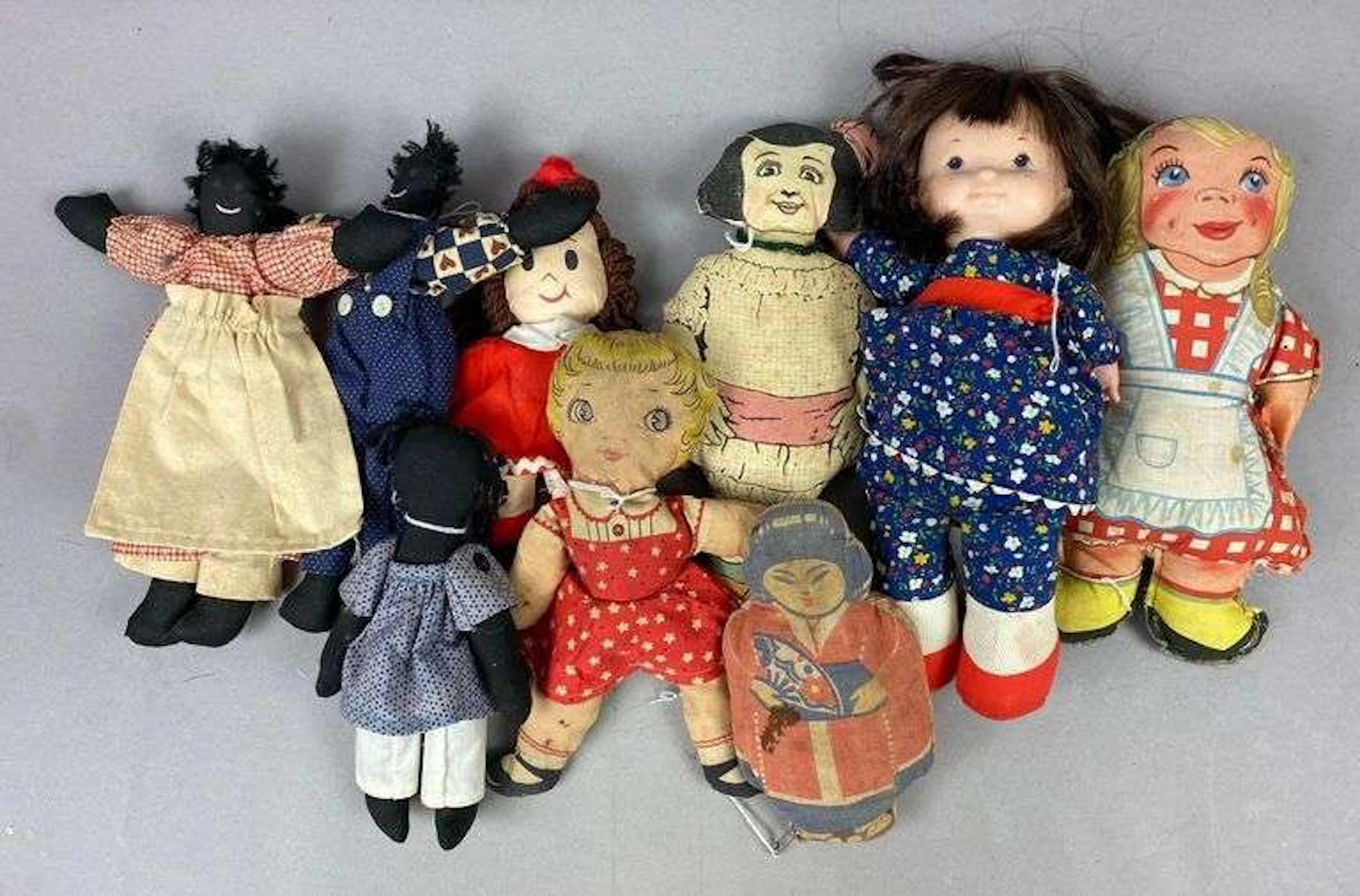 Group of Black Americana Cloth and Rag Dolls and More