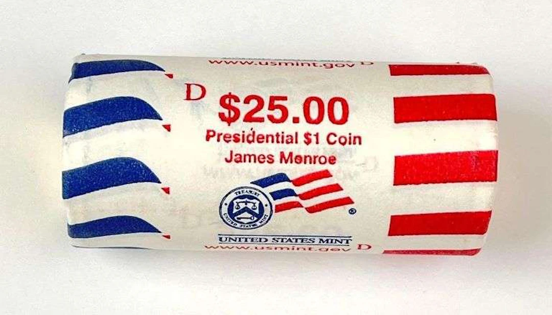 $25 Roll of US Presidential $1 James Monroe Coins