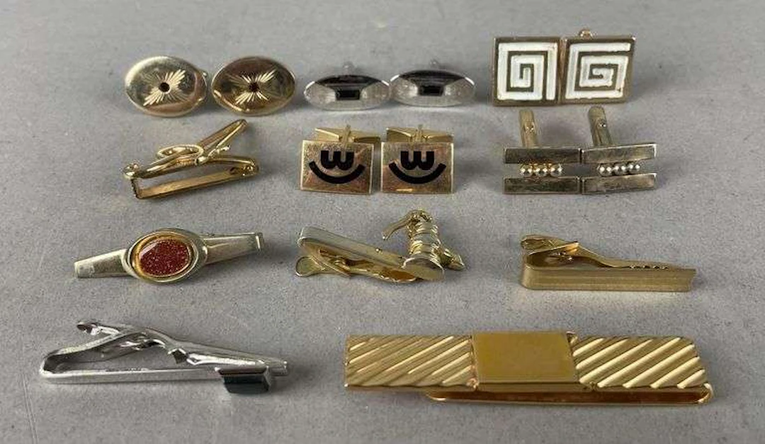 Group of Vintage Cufflinks and Tie-Clips