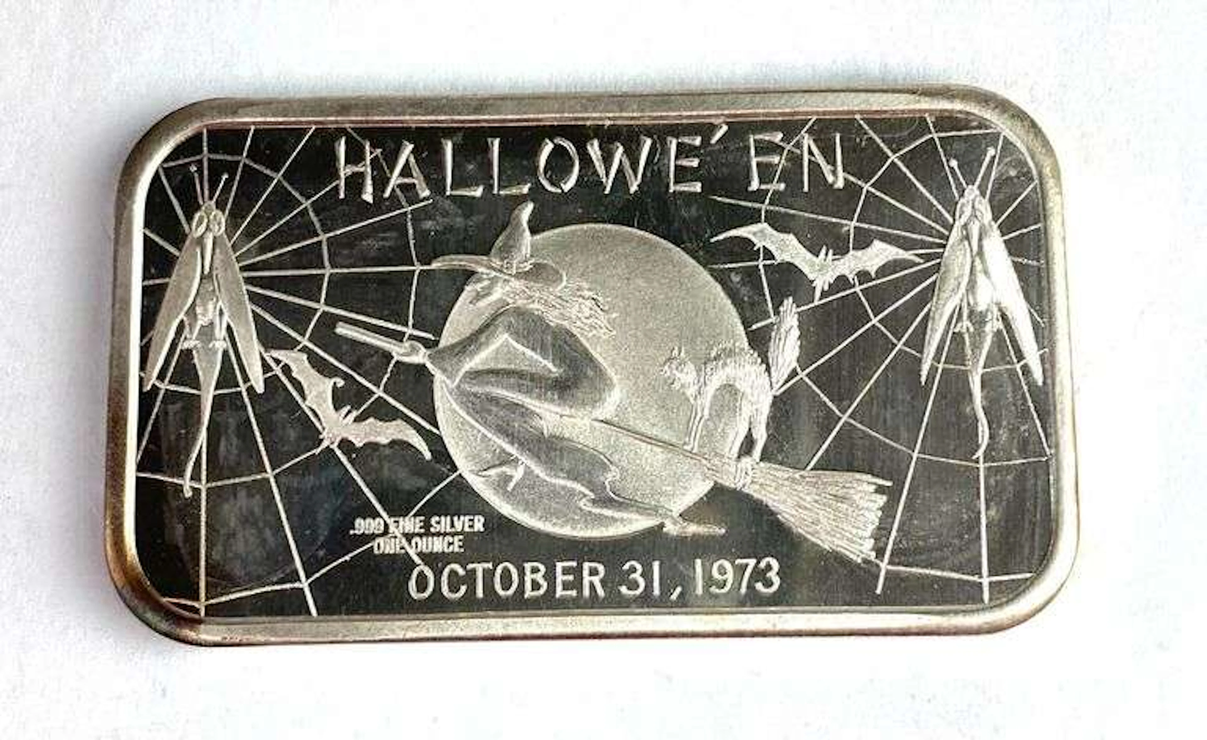 10/31/73 Madison Mint 1 oz .999 Fine Silver Ingot/Bar