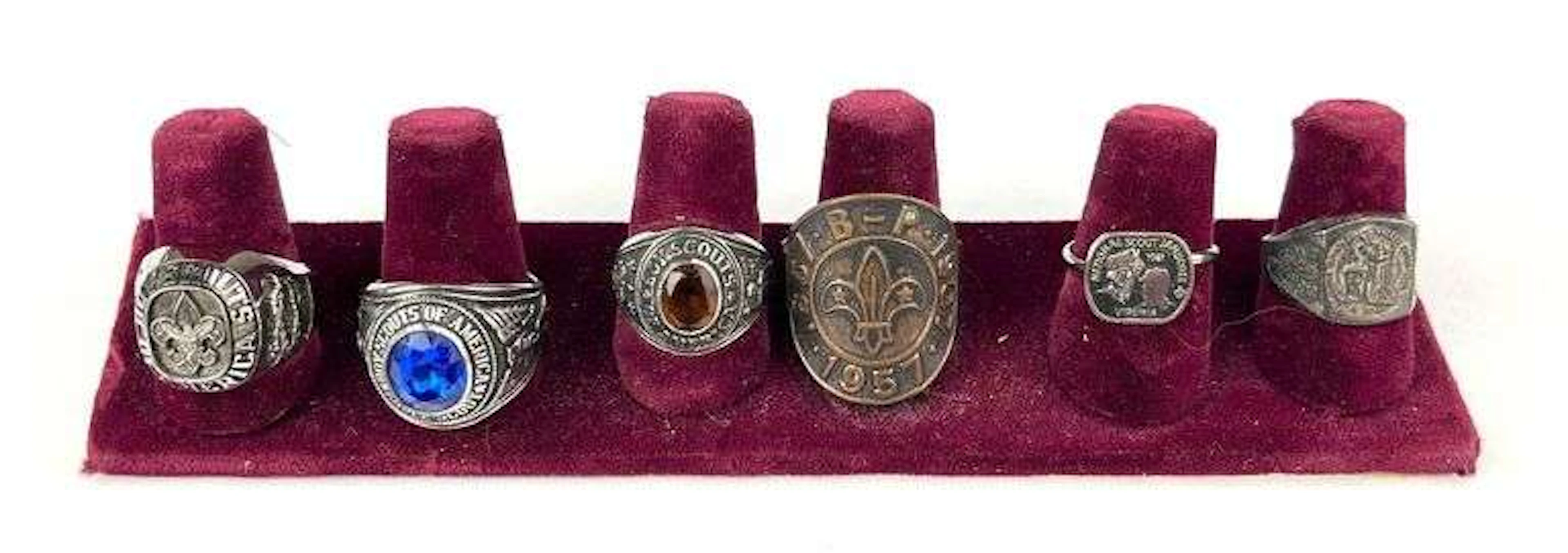 Group of 6 Vintage Boy Scouts of America Rings