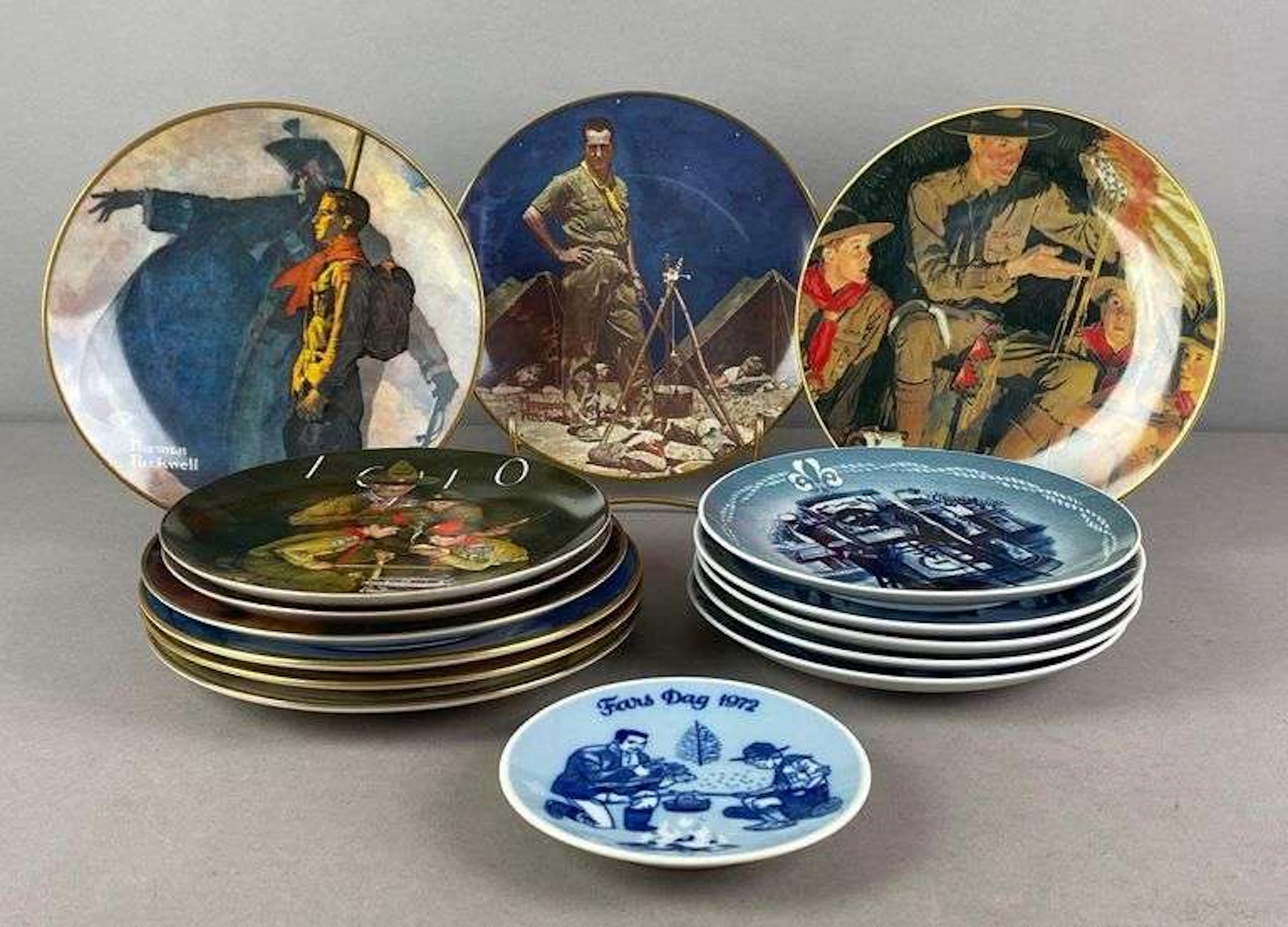 Group of Boy Scouts Decorative Porcelain Plates