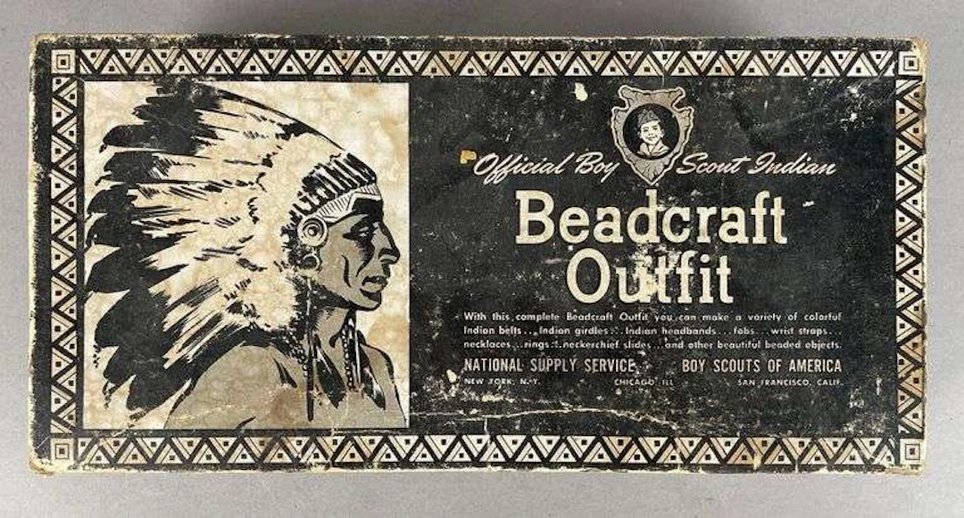 Vintage Official Boy Scout Indian Beadcraft Outfit
