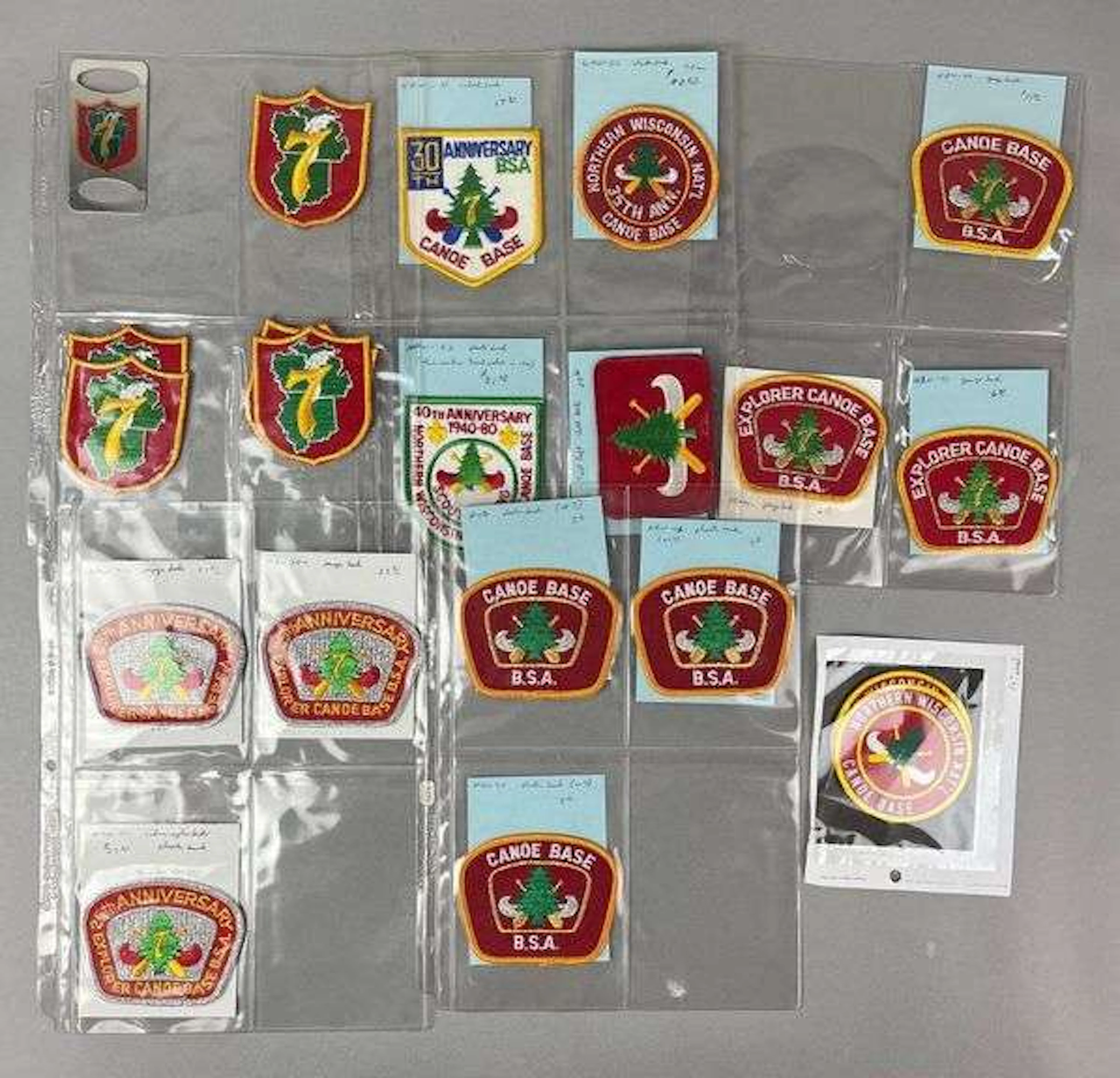 Group of 18 Boy Scouts of America Canoe Base Patches and More