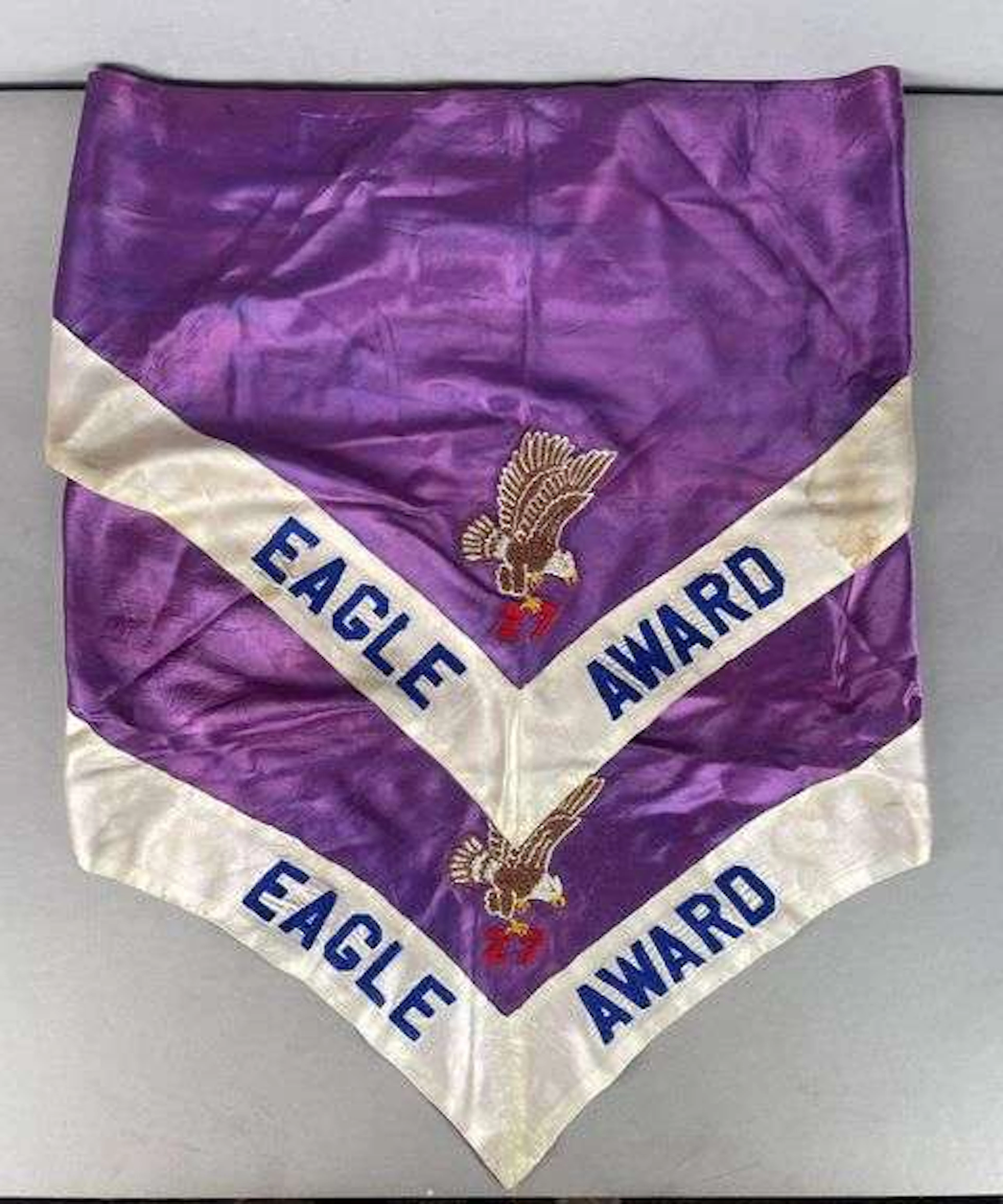 Group of 2 Vintage Boy Scouts Satin Eagle Award Scarves