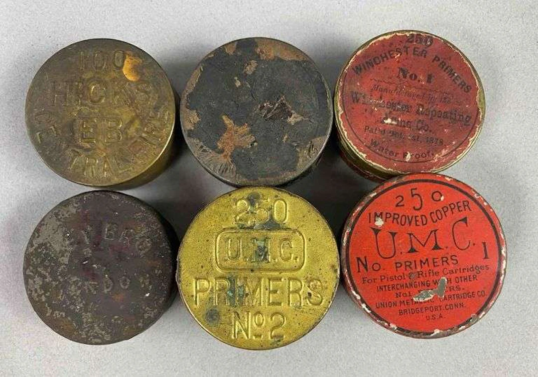 Group of Antique Percussion Cap Tins