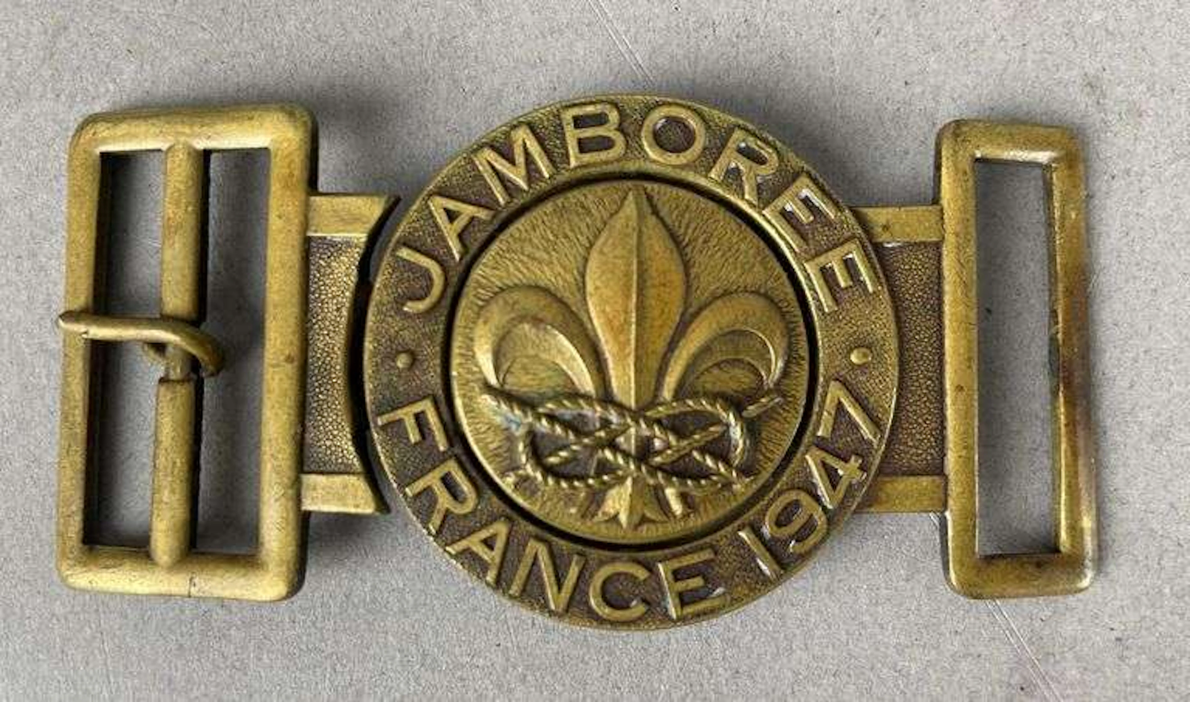 1947 Boy Scouts World Scout Jamboree Brass Belt Buckle