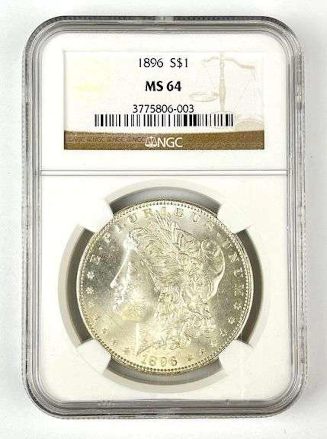 1896 US Morgan Silver Dollar NGC MS64