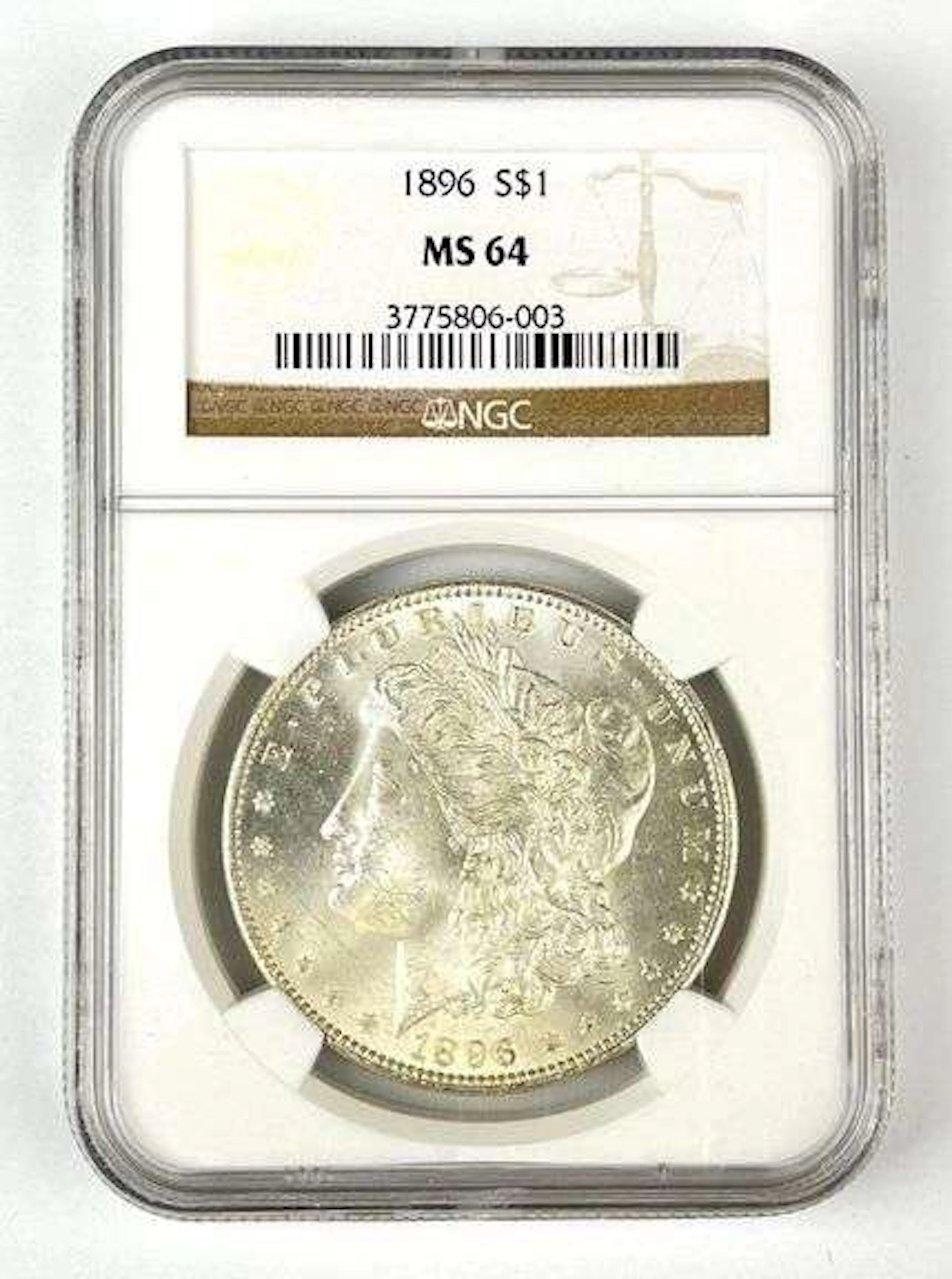 1896 US Morgan Silver Dollar NGC MS64