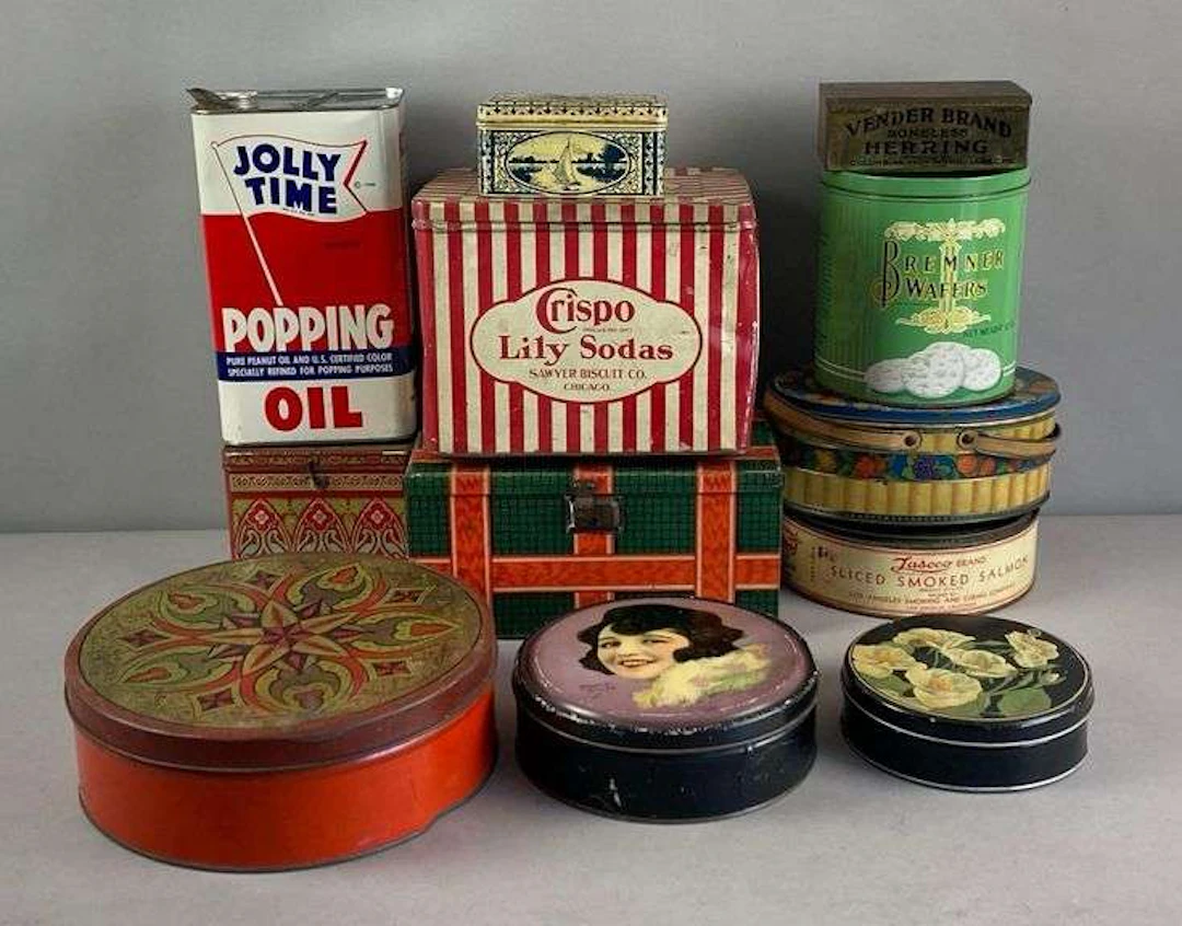 Group of Vintage Tin Containers