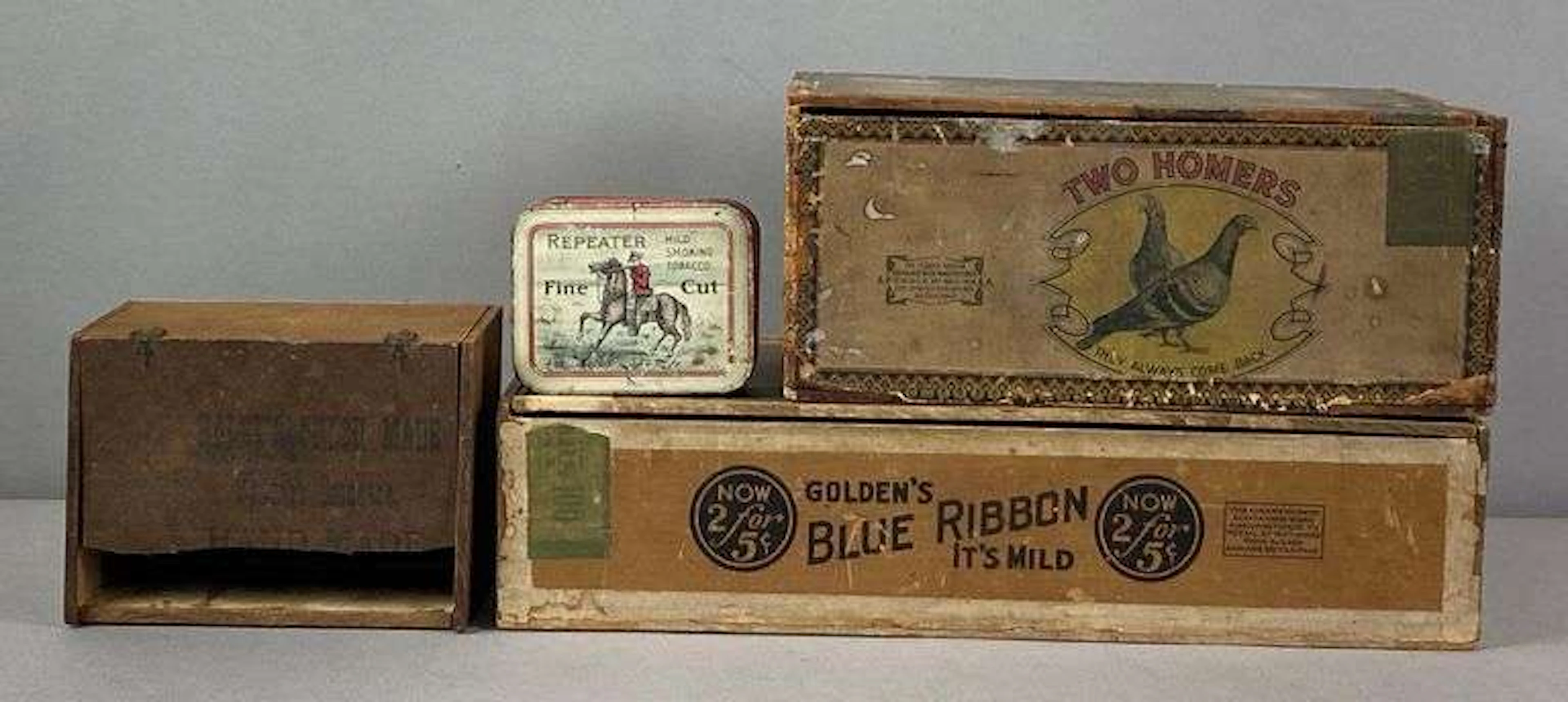 Group of 4 Antique Tobacco Advertising Boxes