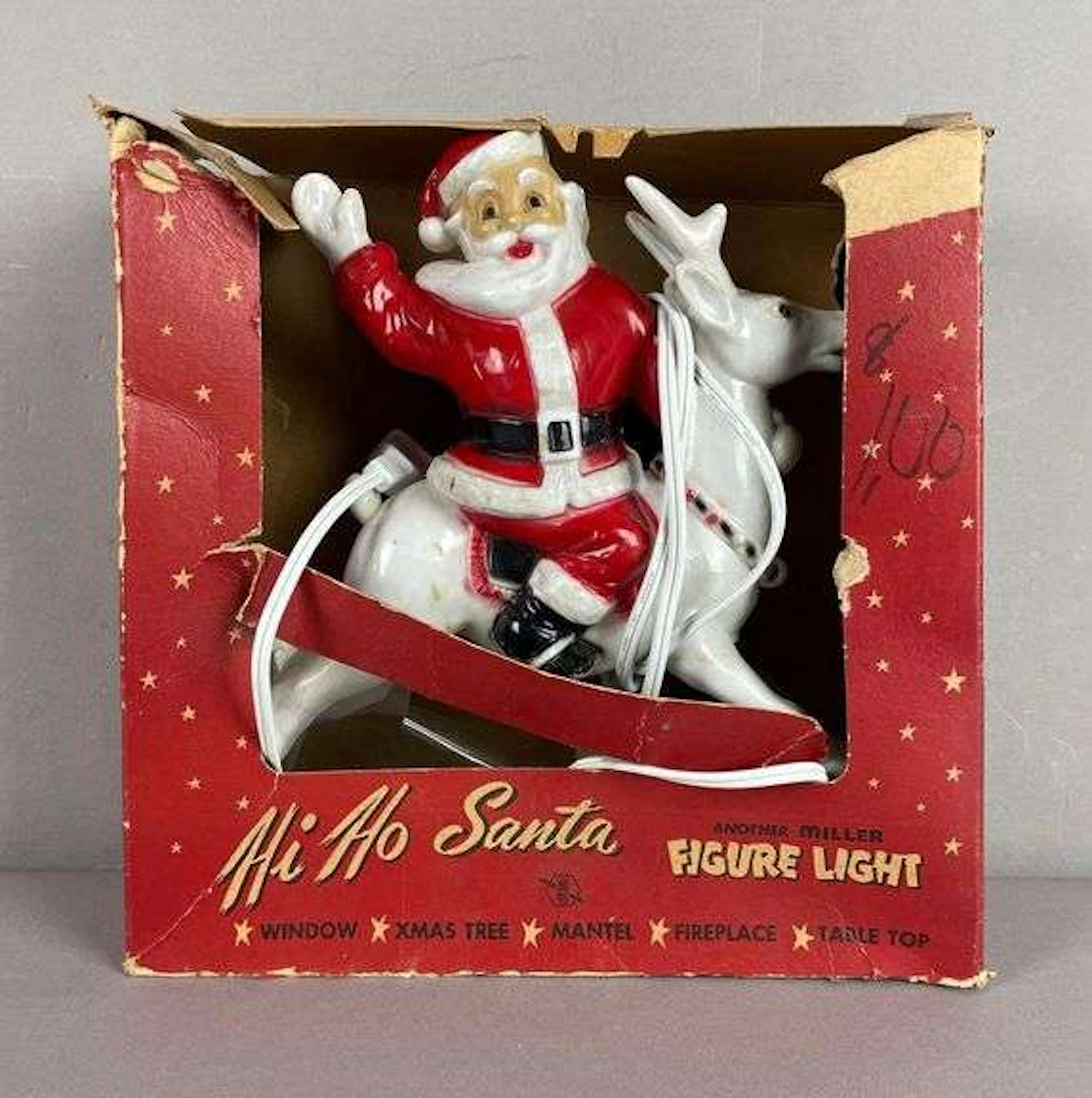 Vintage Miller Electric Hi Ho Santa Light-Up Christmas Figurine