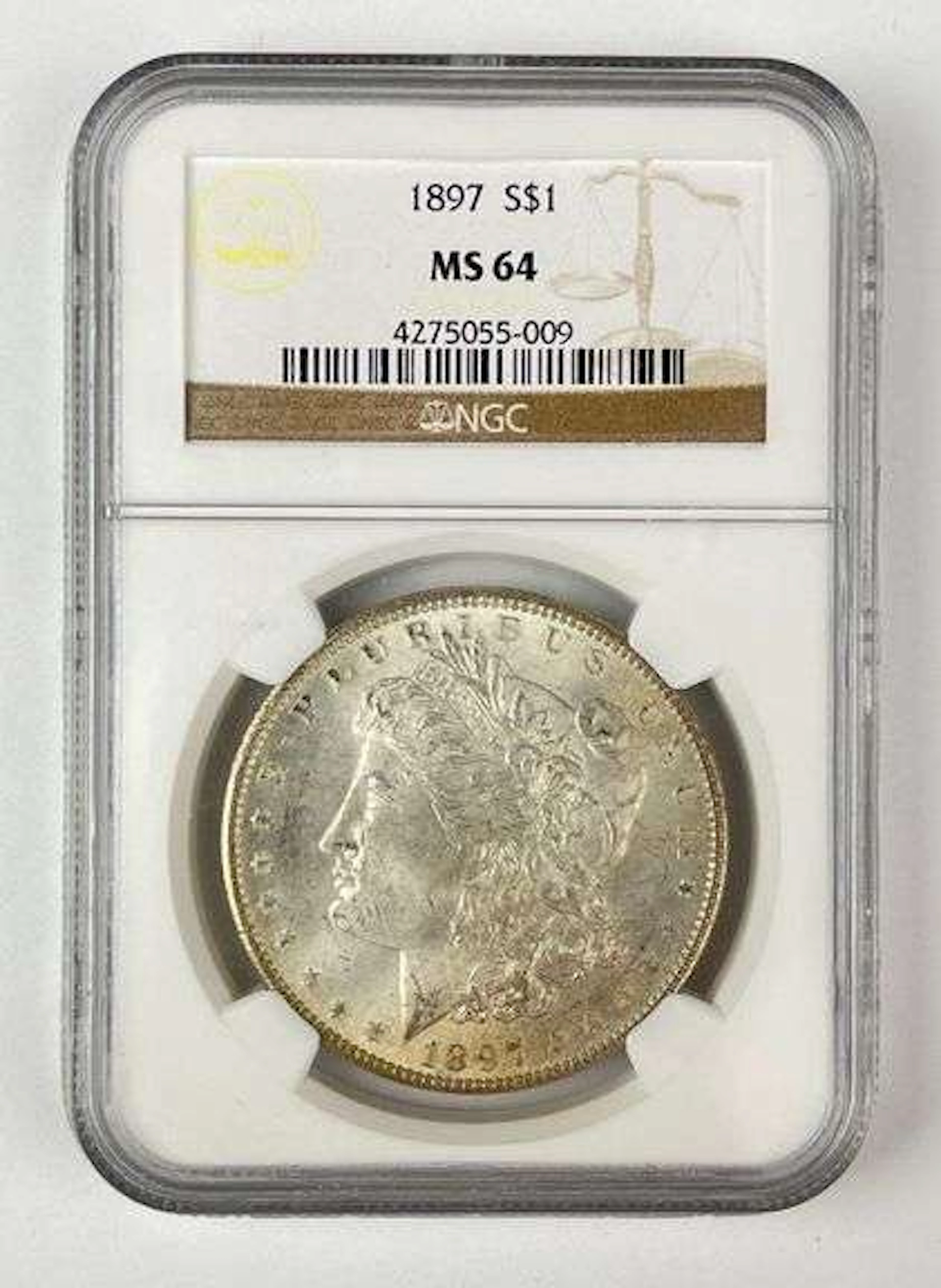 1897 US Morgan Silver Dollar NGC MS64