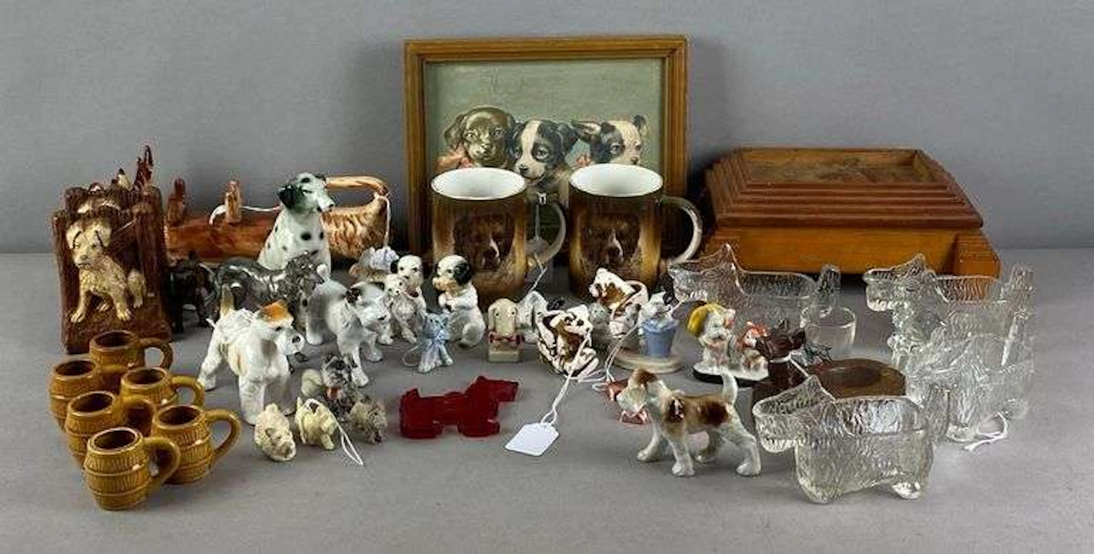 Group of Dog Figurines and More