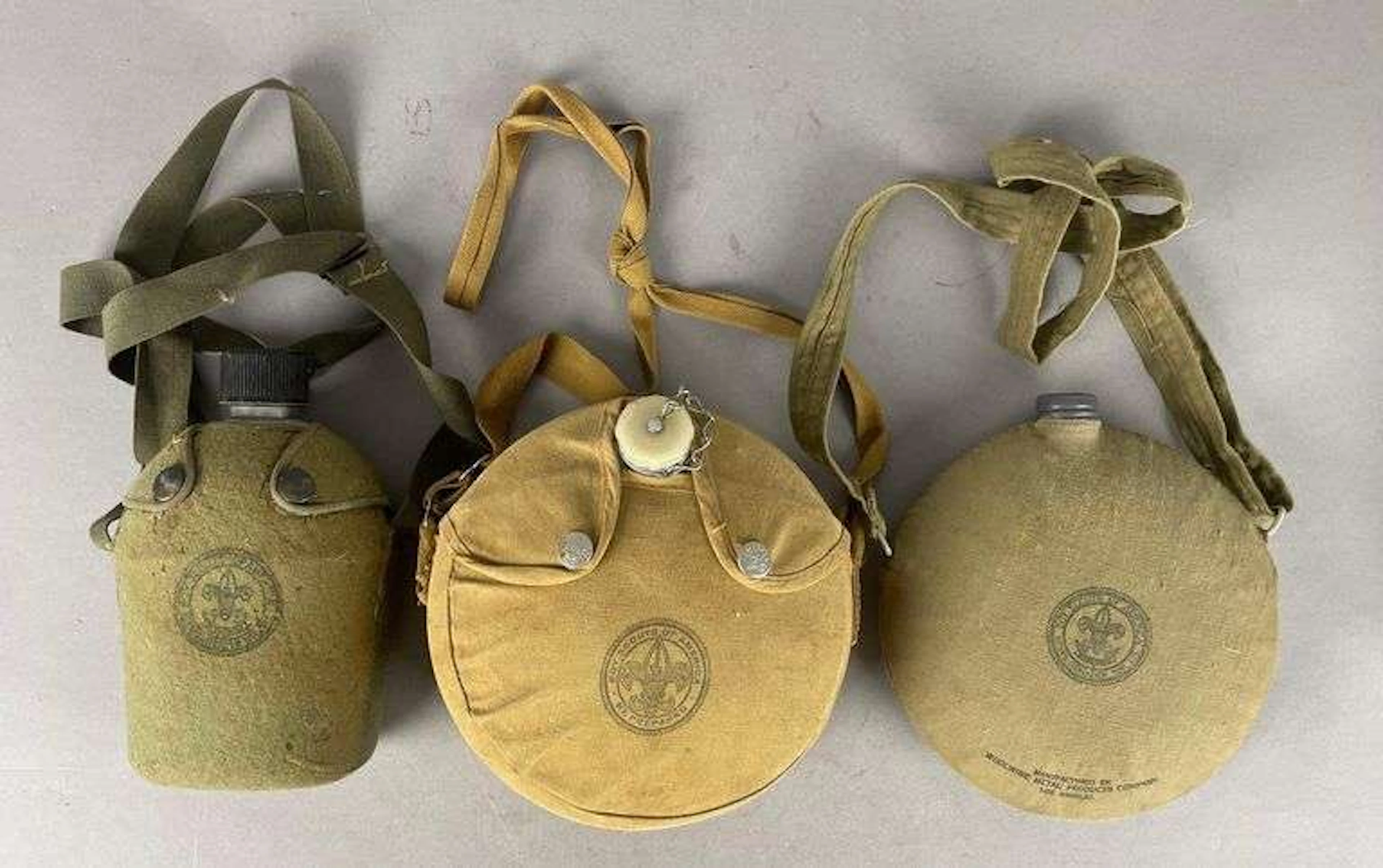 Group of Vintage Boy Scouts Canteens