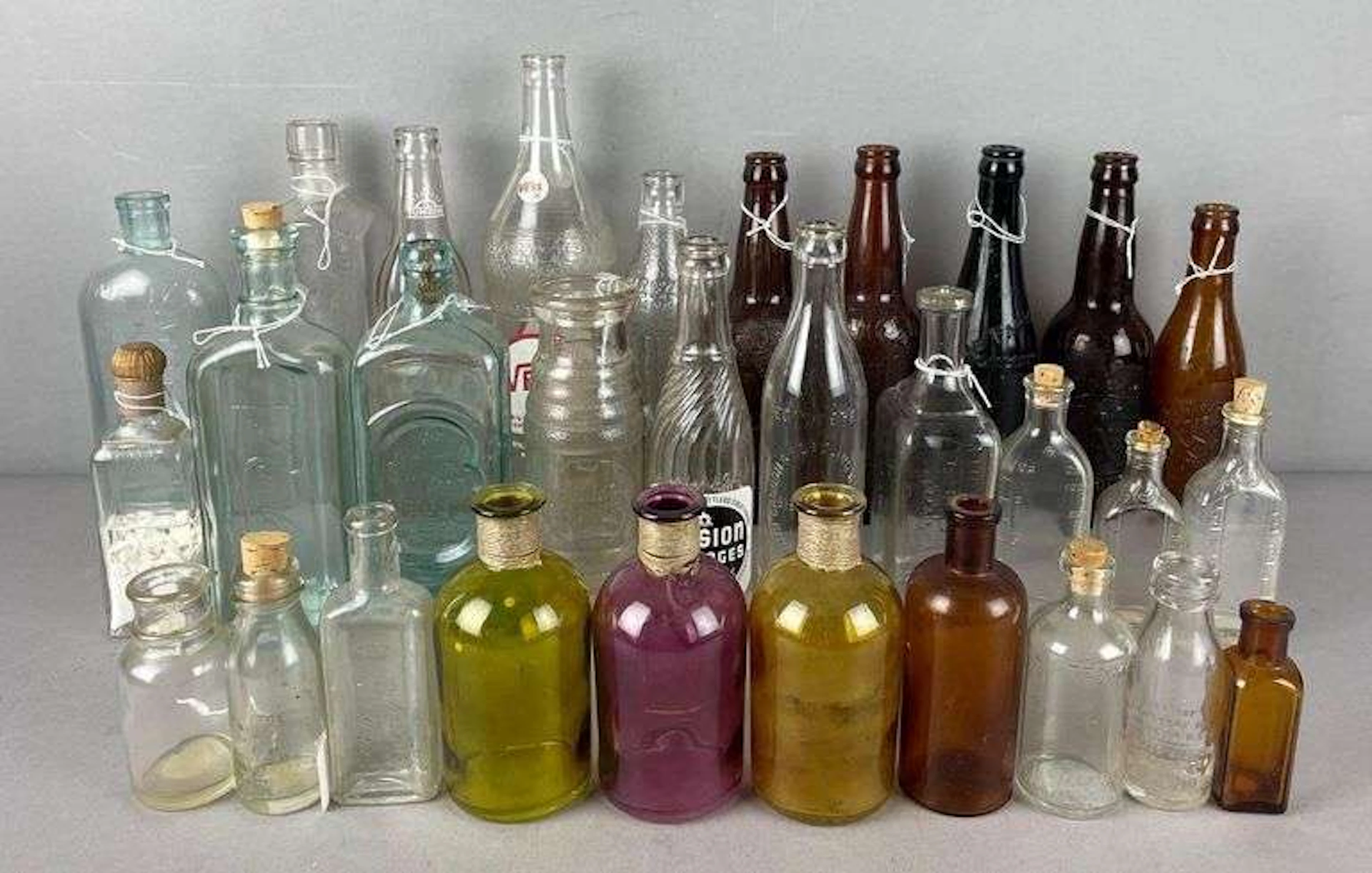 Group of Vintage and Antique Glass Bottles