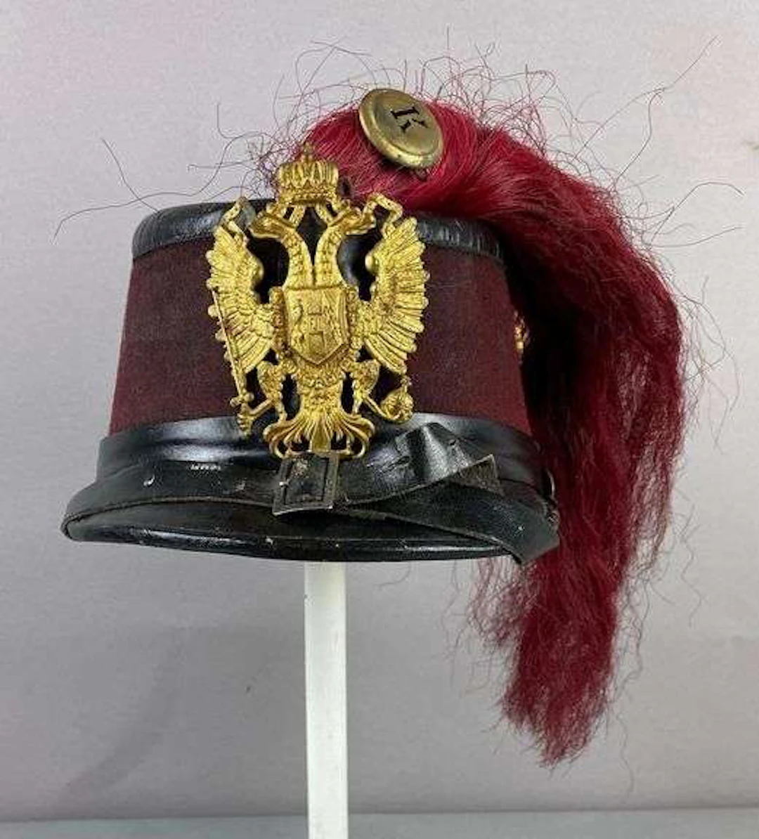 WW1 Austrian Hussar Musician 8th Regiment Shako Cap