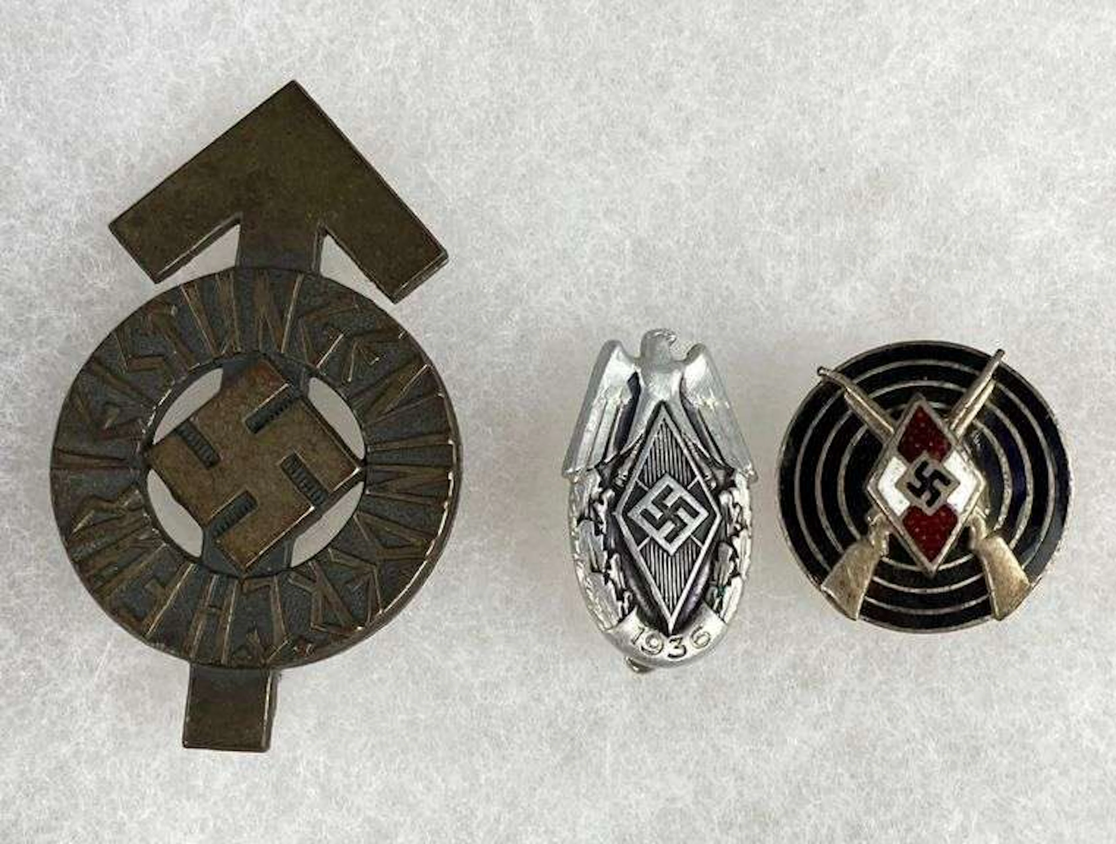 Group of 3 WW2 German Hitler Youth Insignia Badges