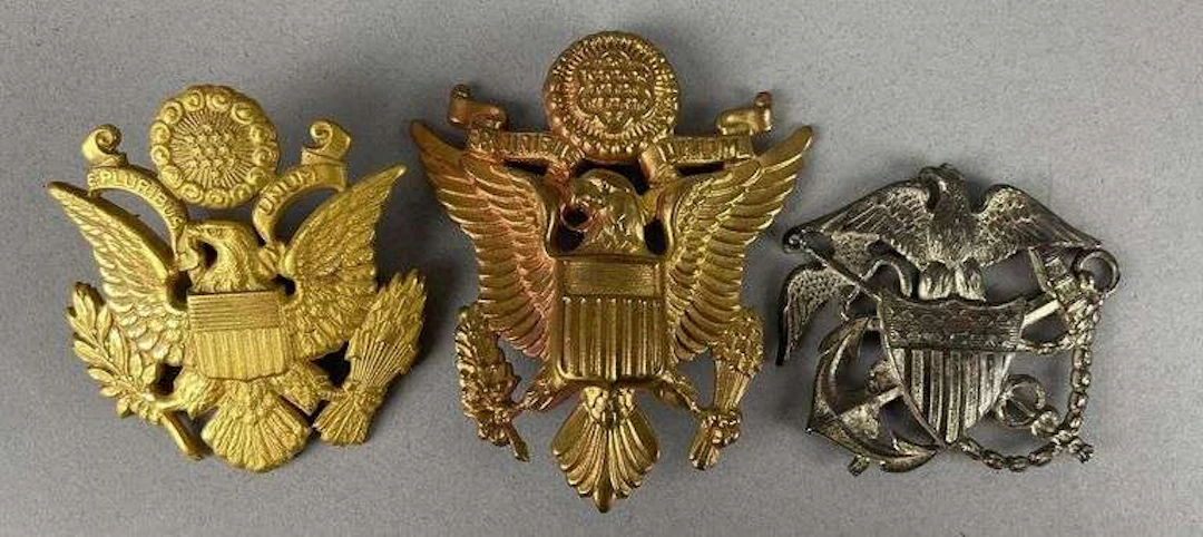 Group of 3 WW2 U.S. Military Cap Badges
