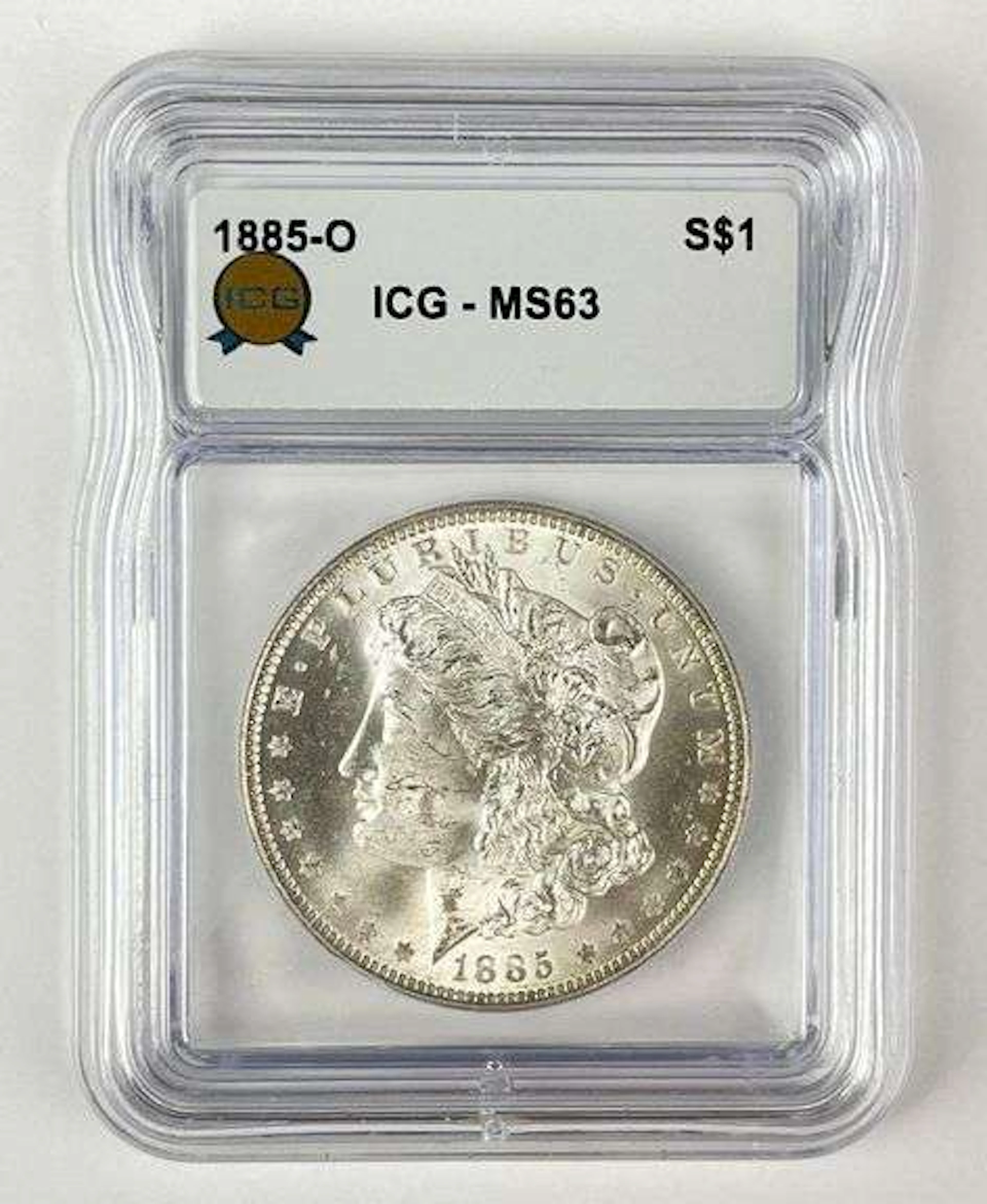 1885 O US Morgan Silver Dollar ICG MS63