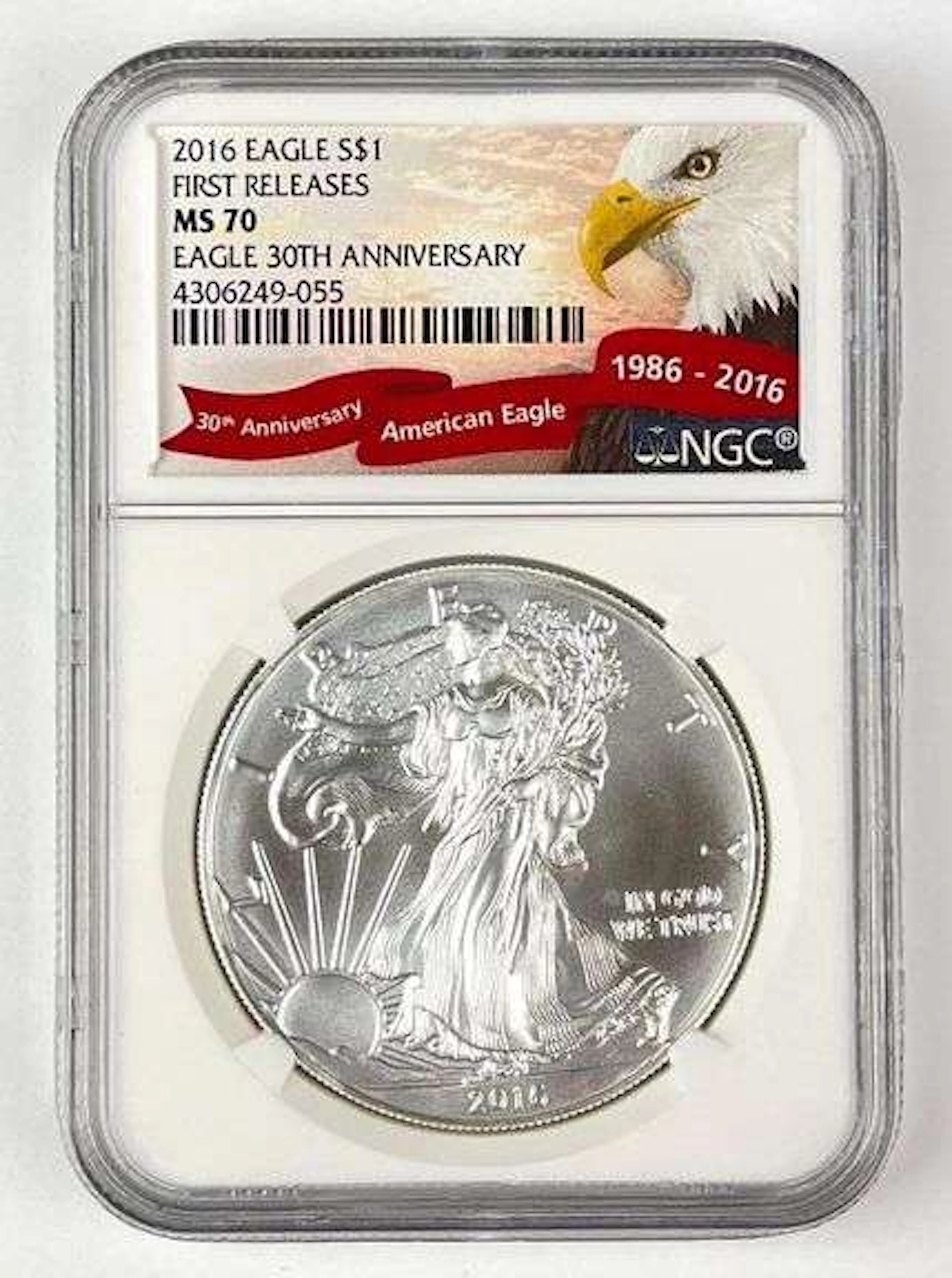 2016 US $1 American Silver Eagle 1 oz Fine Silver Coin NGC MS70