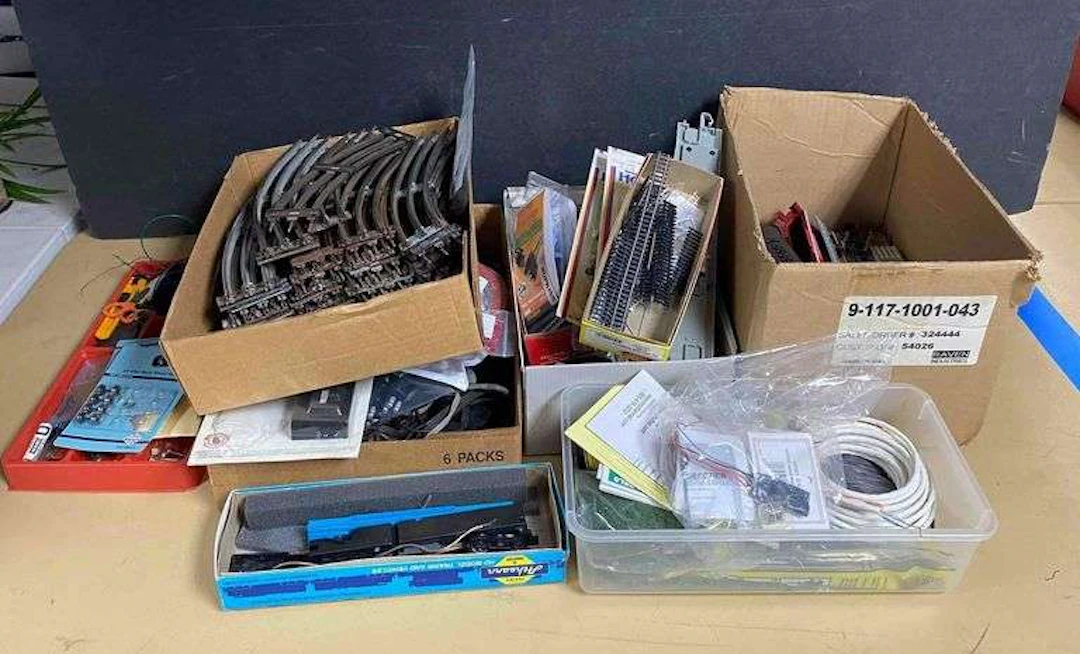 Group of Assorted HO Scale Train Parts and More