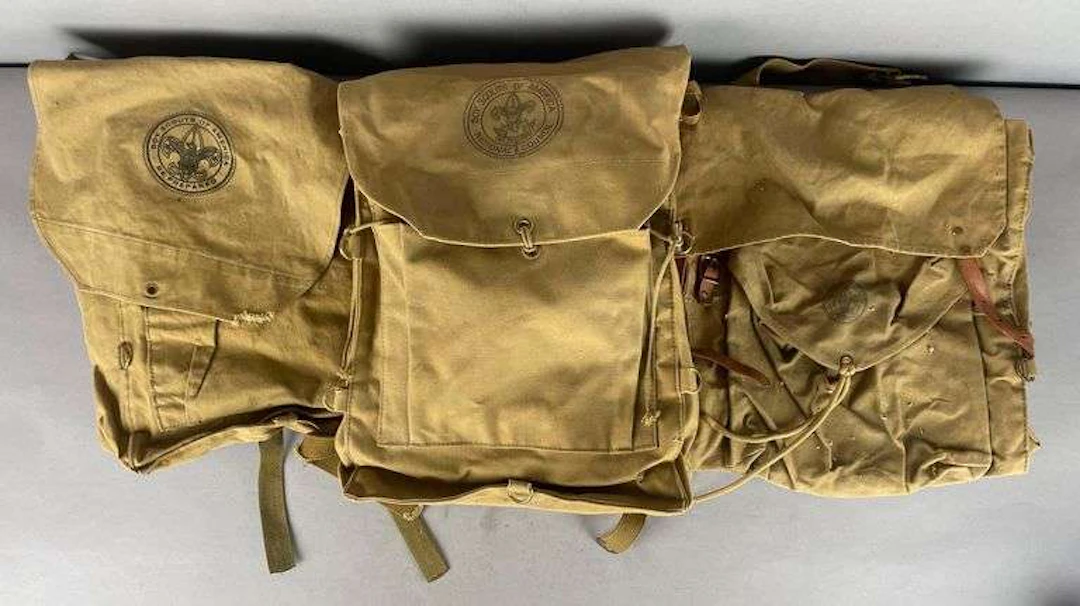 Group of Vintage Boy Scouts Canvas Packs