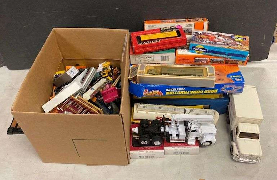 Group of Assorted 1/64 Scale Die-Cast Vehicles and More