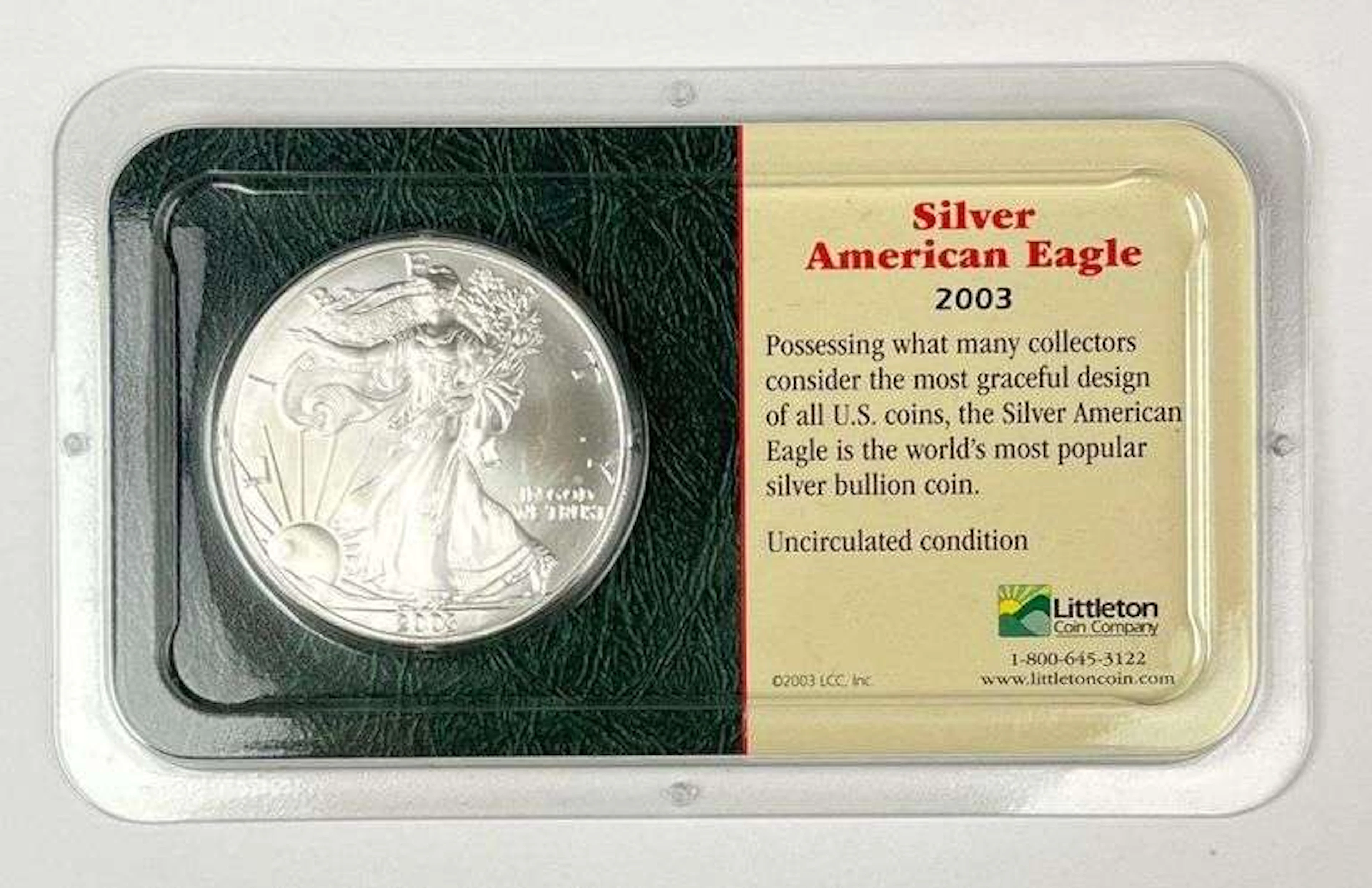 2003 US $1 American Silver Eagle 1 oz Fine Silver Coin