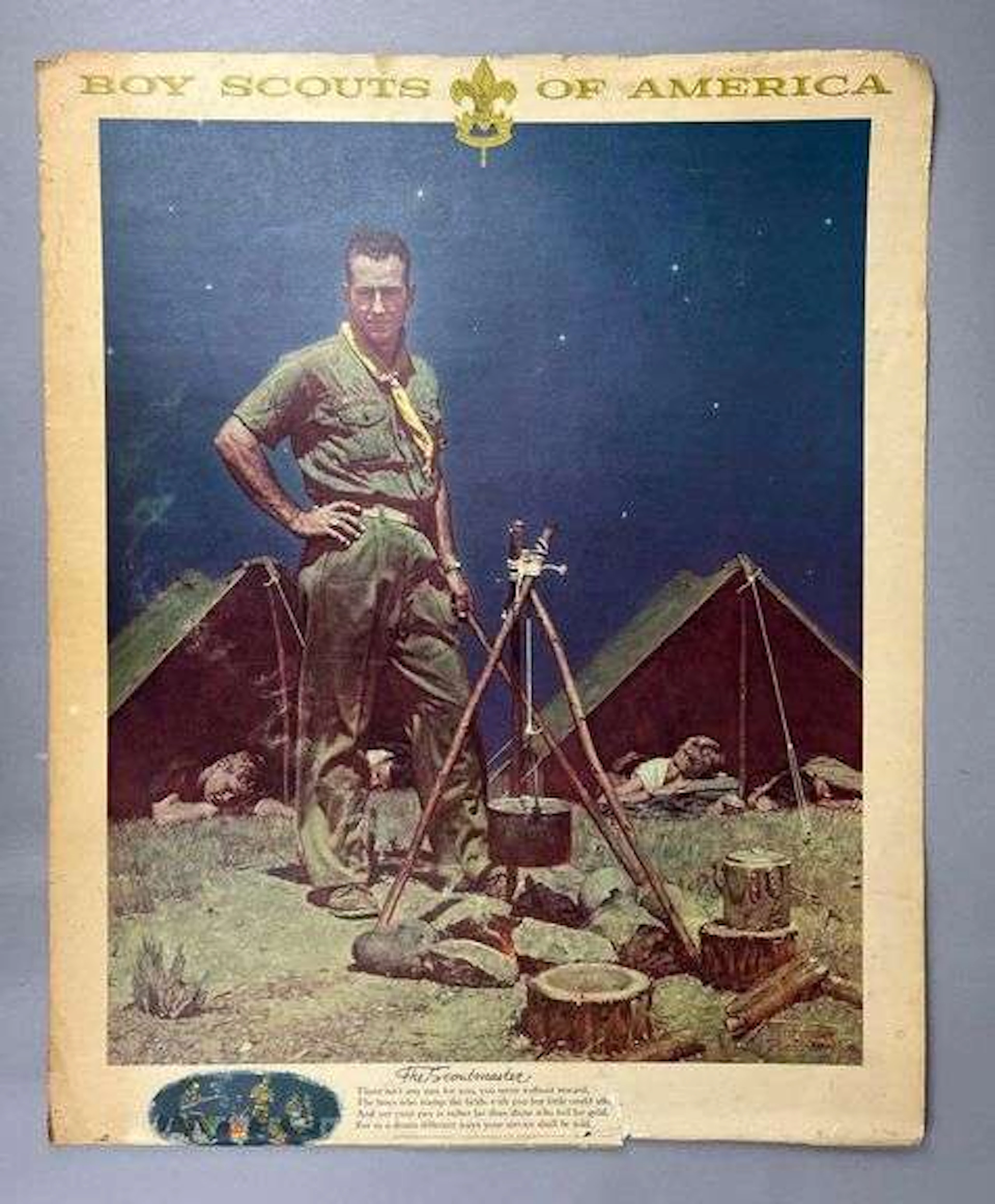 Vintage 1934 Norman Rockwell Boy Scouts of America The Scout Master Poster