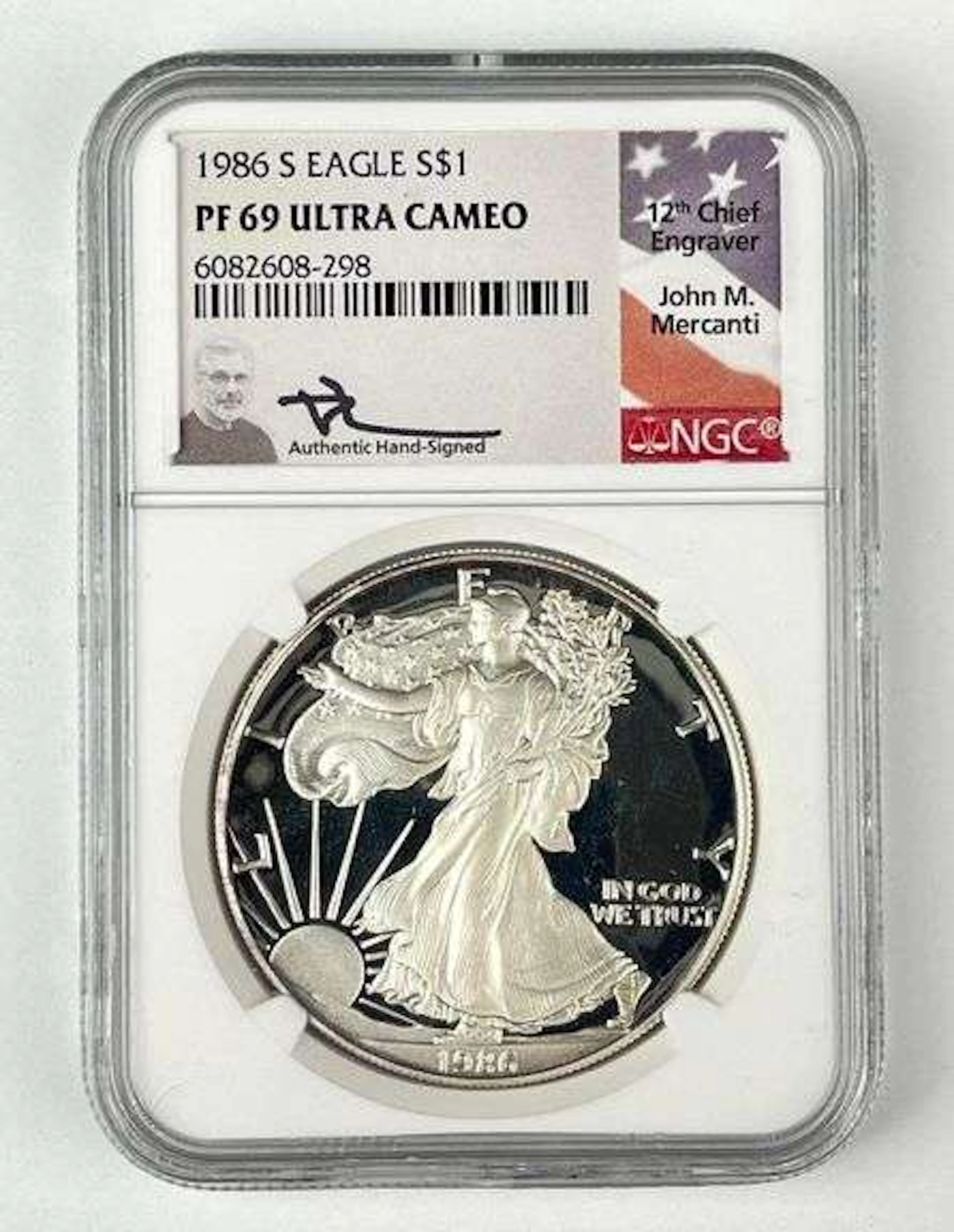 1986 S US $1 American Silver Eagle 1 oz Fine Silver Coin NGC PF69 Ultra Cameo