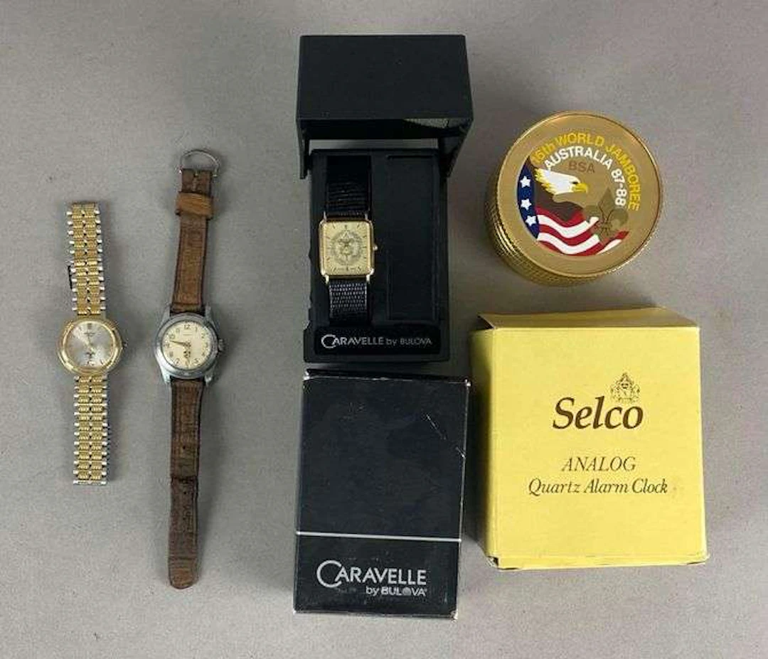 Group of 4 Boy Scouts of America Wristwatches and Alarm Clock