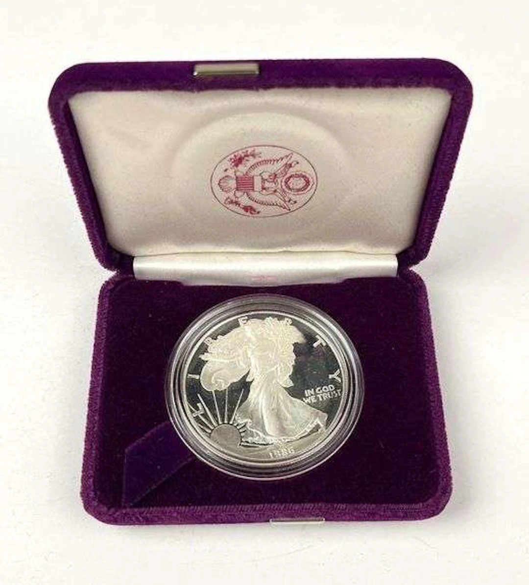 1986 S US Mint $1 American Silver Eagle 1 oz Fine Silver Proof Coin