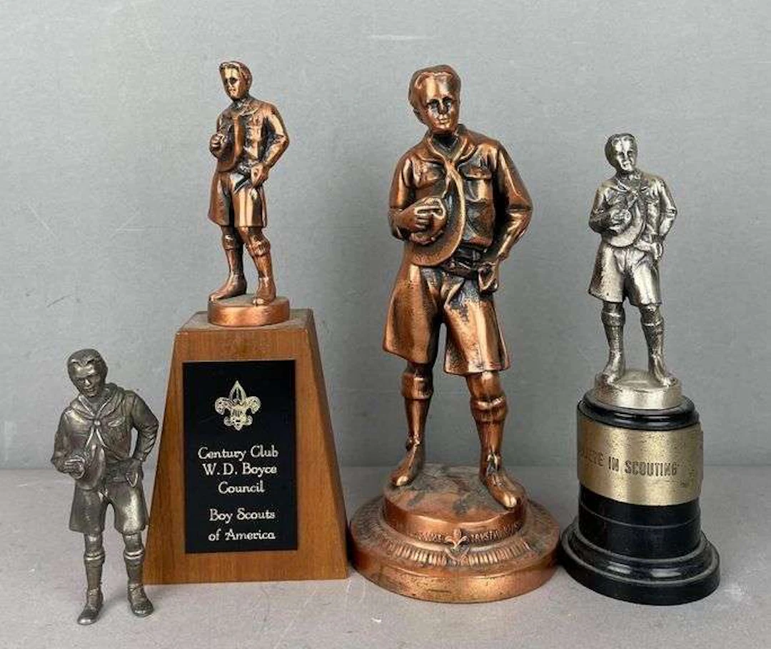 Group of Vintage Boy Scout Trophies