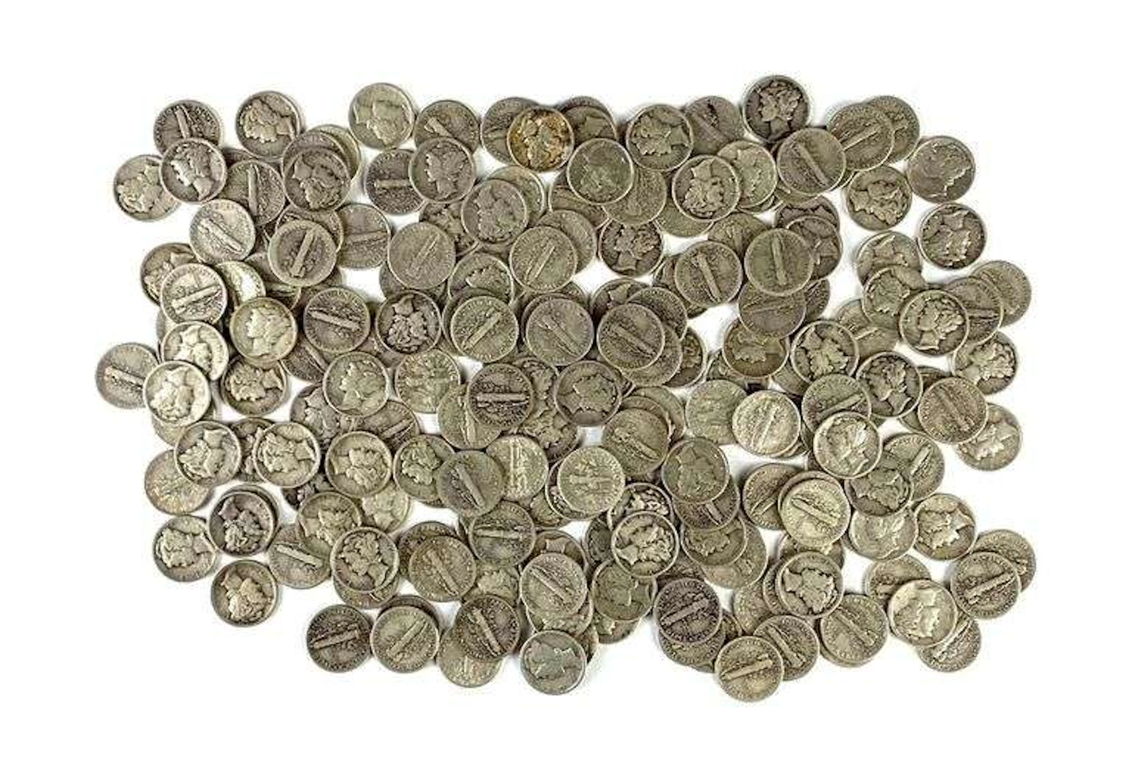 Group of 200 US Mercury Silver Dimes