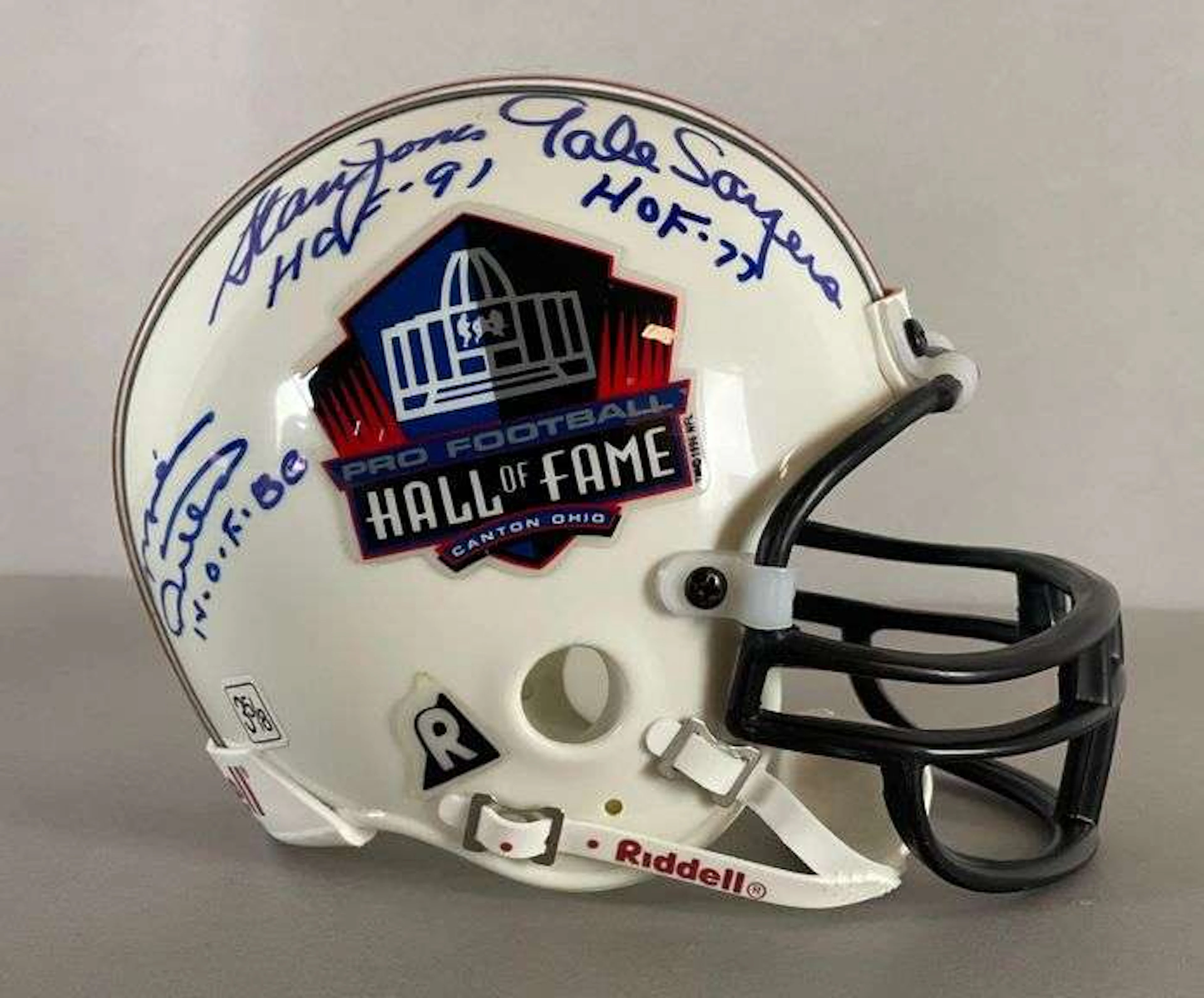 Chicago Bears HOFs Signed Pro Football Hall of Fame Mini Helmet with Sayers