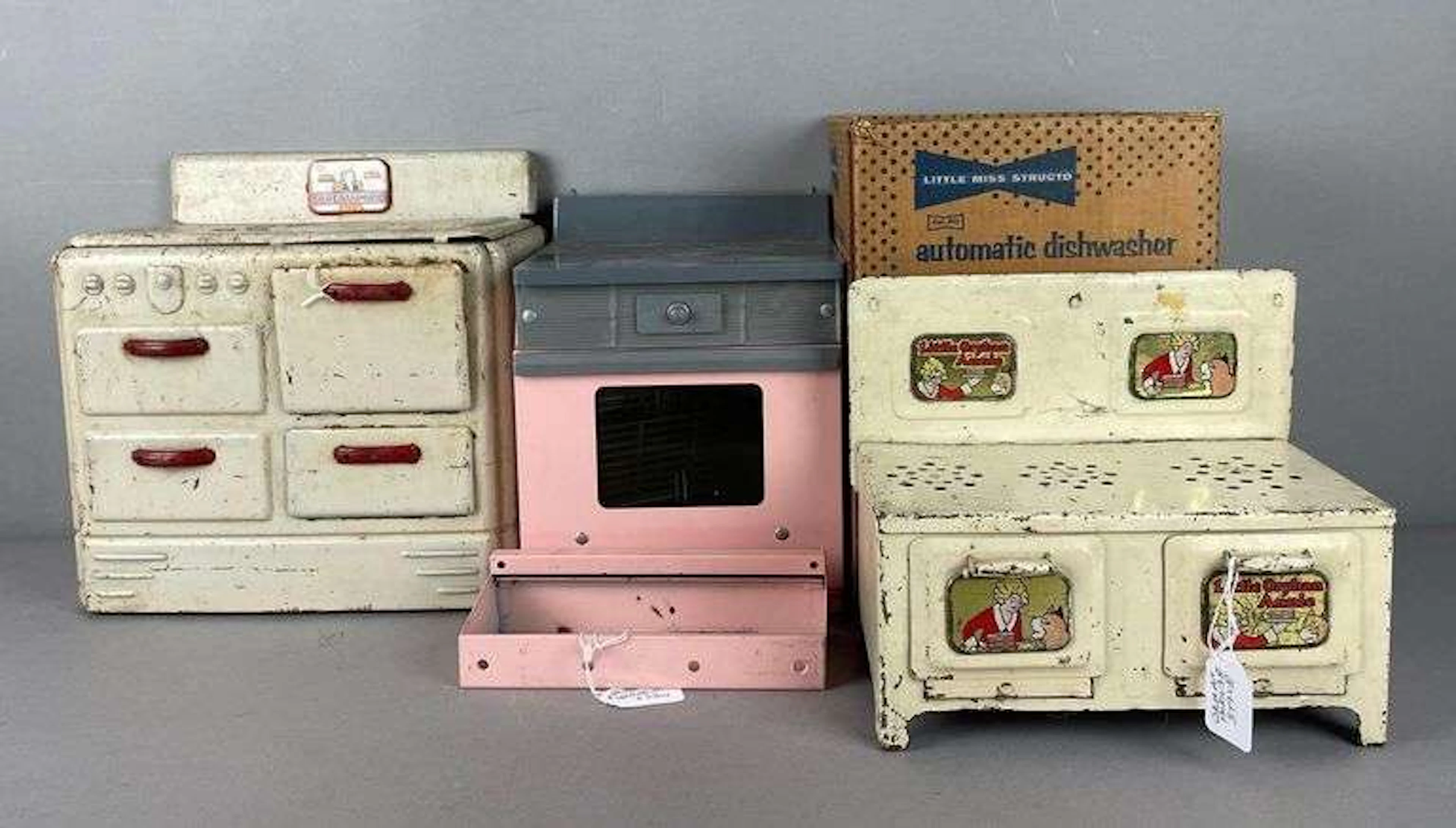Group of Vintage Metal Toy Kitchen Appliances