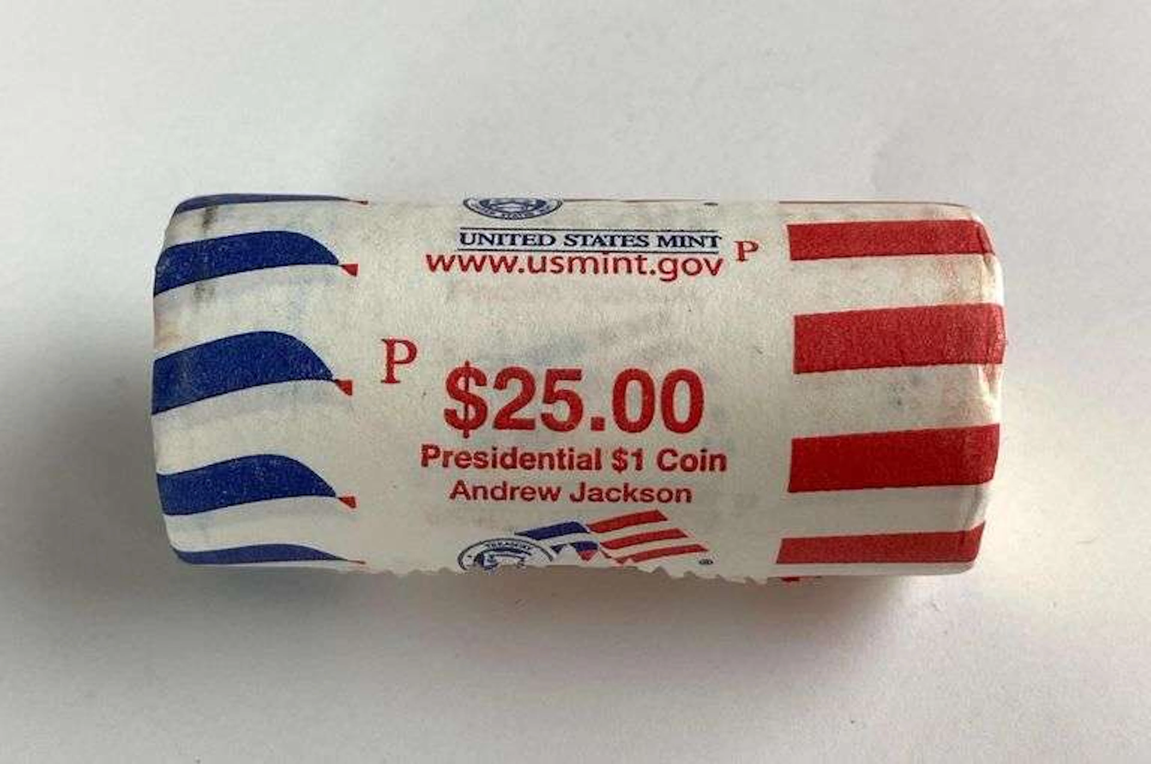 US Mint $25 Andrew Jackson Presidential $1 P Coin Roll