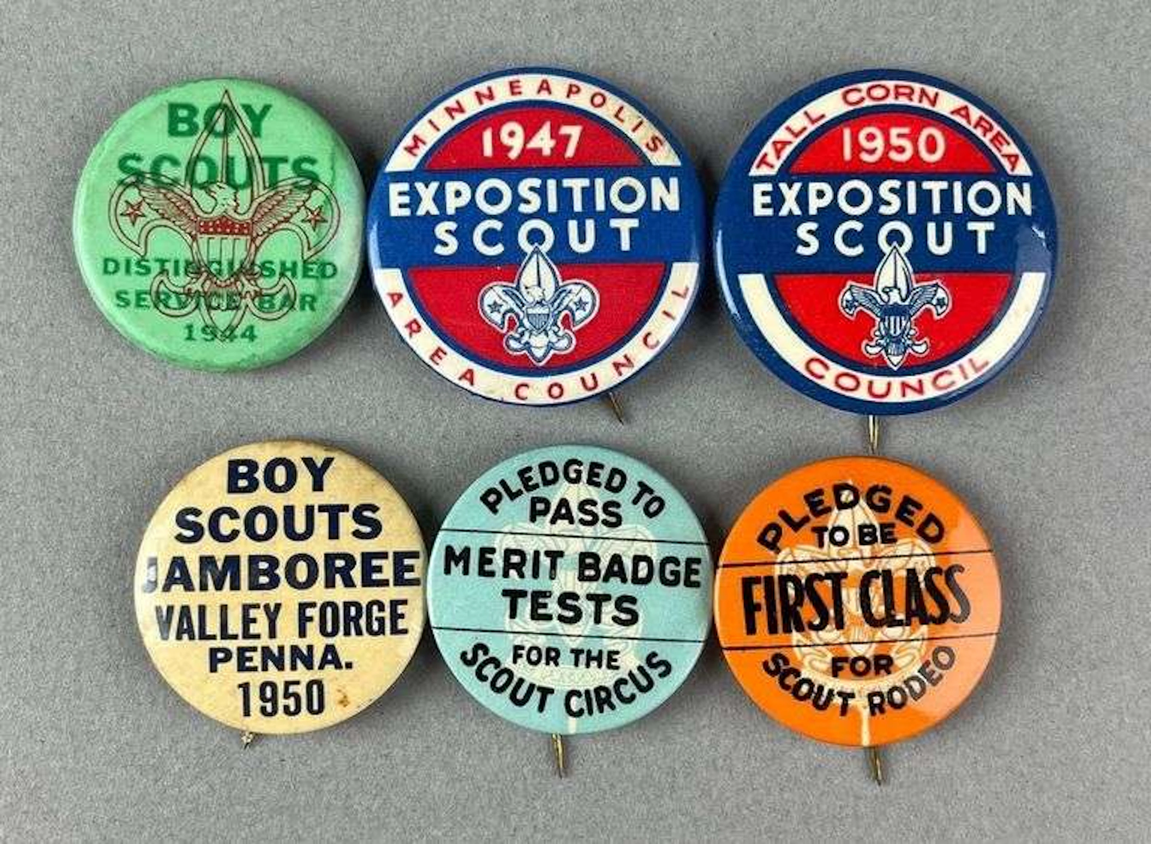 Group of 6 Vintage Boy Scouts of America Badges