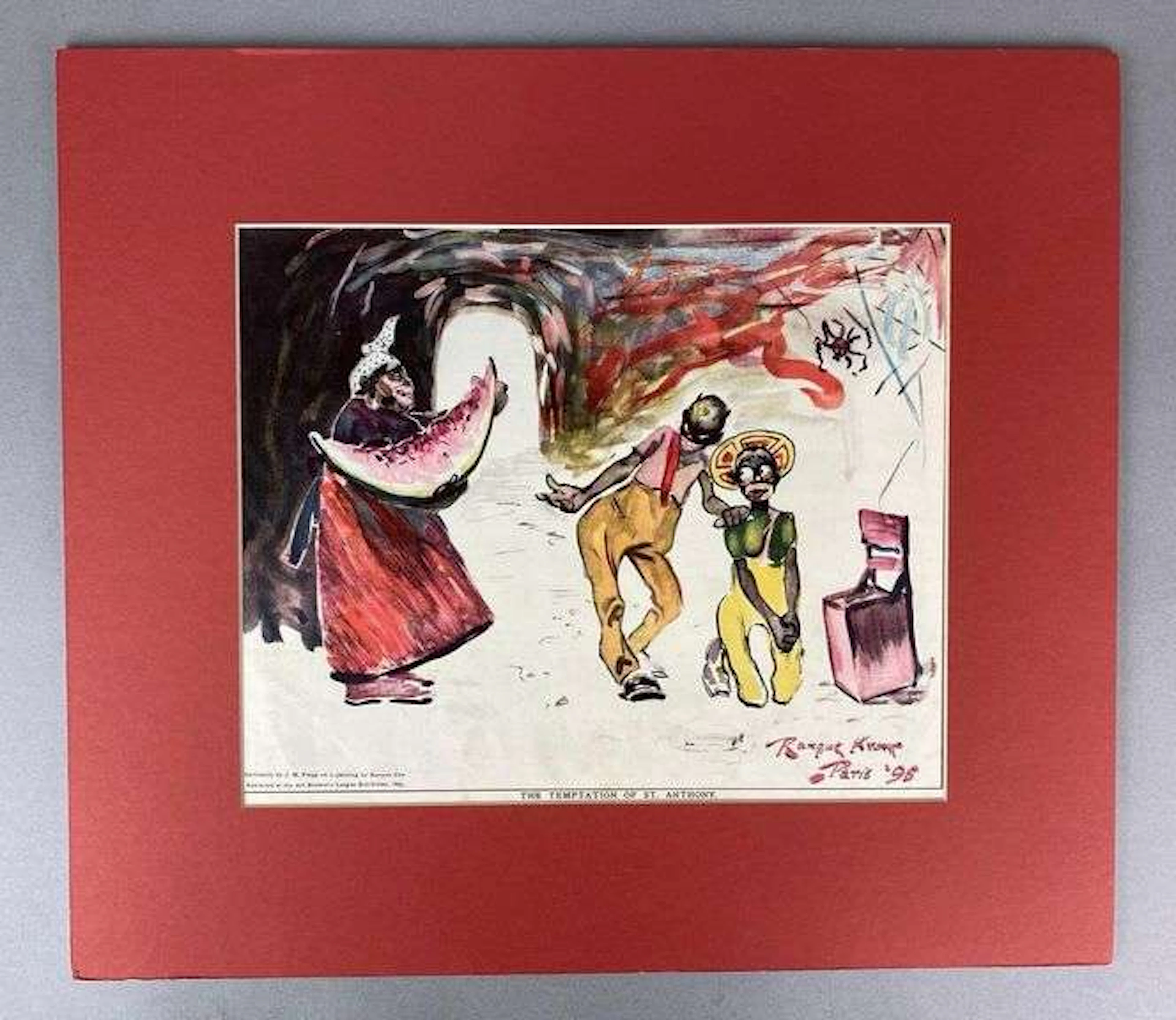 1896 Black Americana The Temptation of St. Anthony Litho Print by JM Flagg